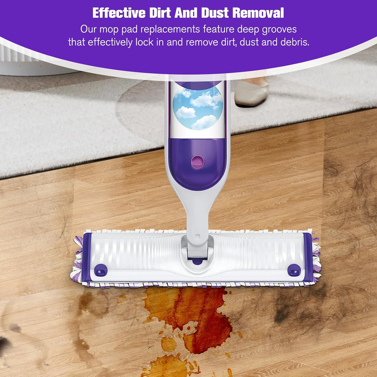 KozzHogar Disposable Mopping Pads Refills Purple-15 Pack