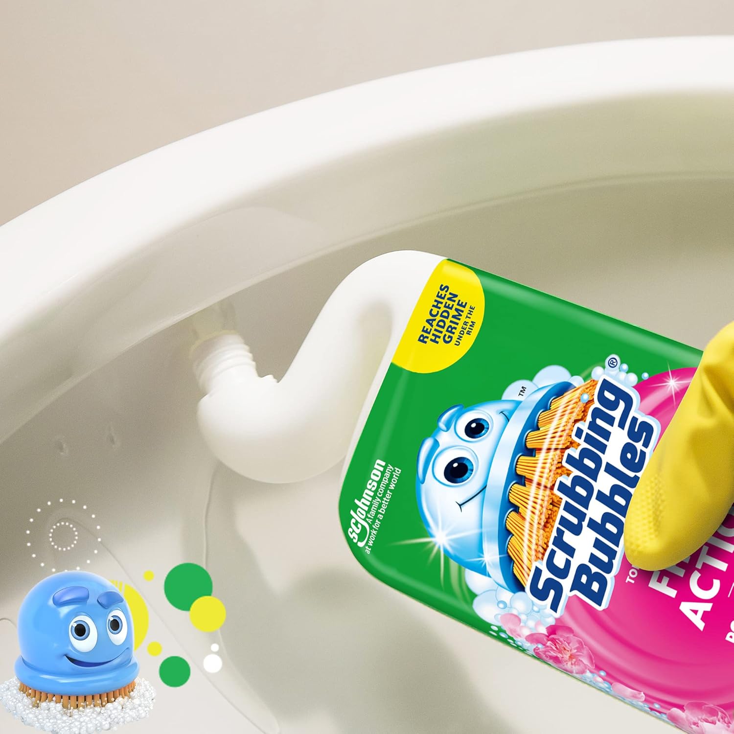 Scrubbing Bubbles Toilet Bowl Cleaning Gel 24oz Non-Bleach Floral Fusion Scent