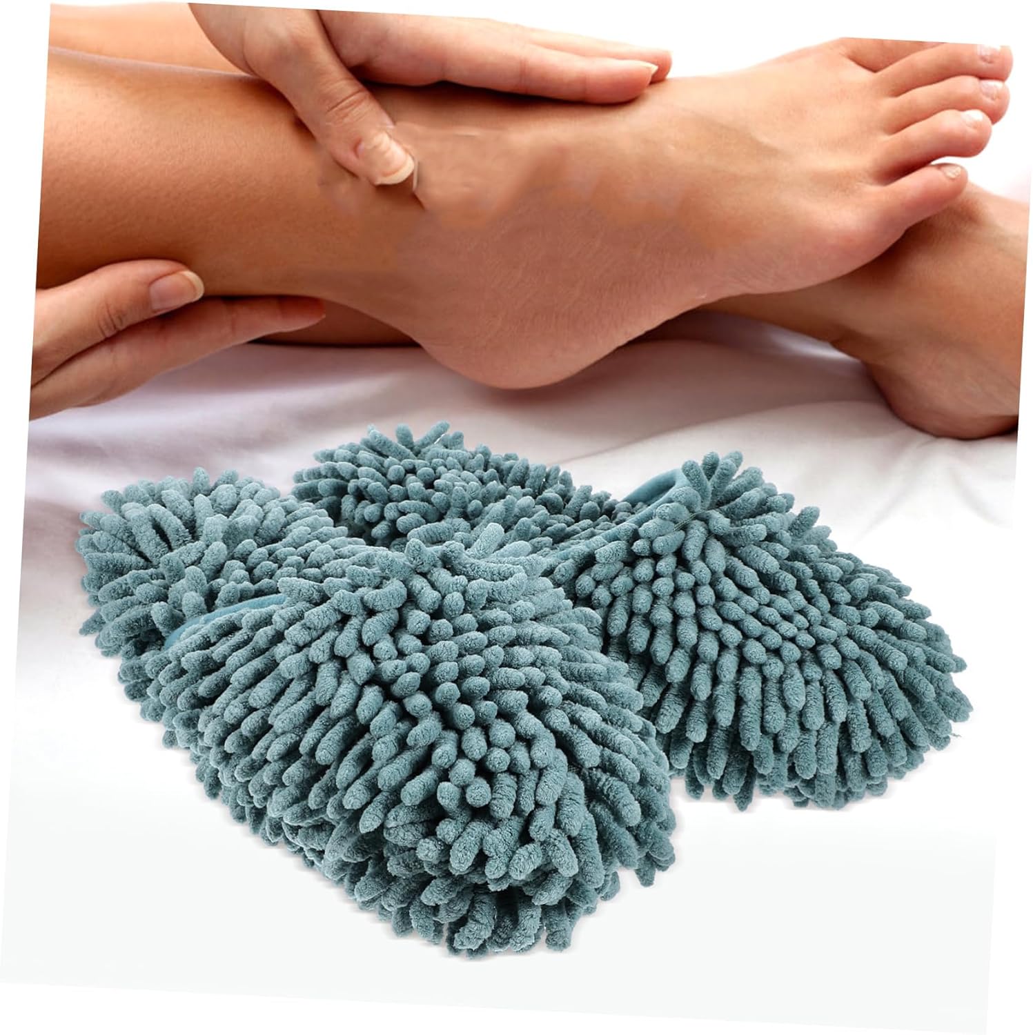Sherchpry Reusable Chenille Mop Slippers for Floor Cleaning