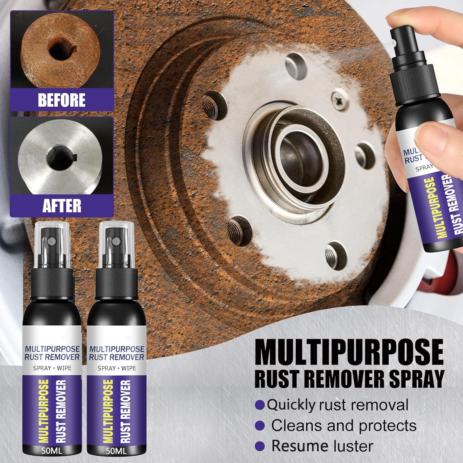 Homomdy Rust Remover Spray 6pcs Multipurpose