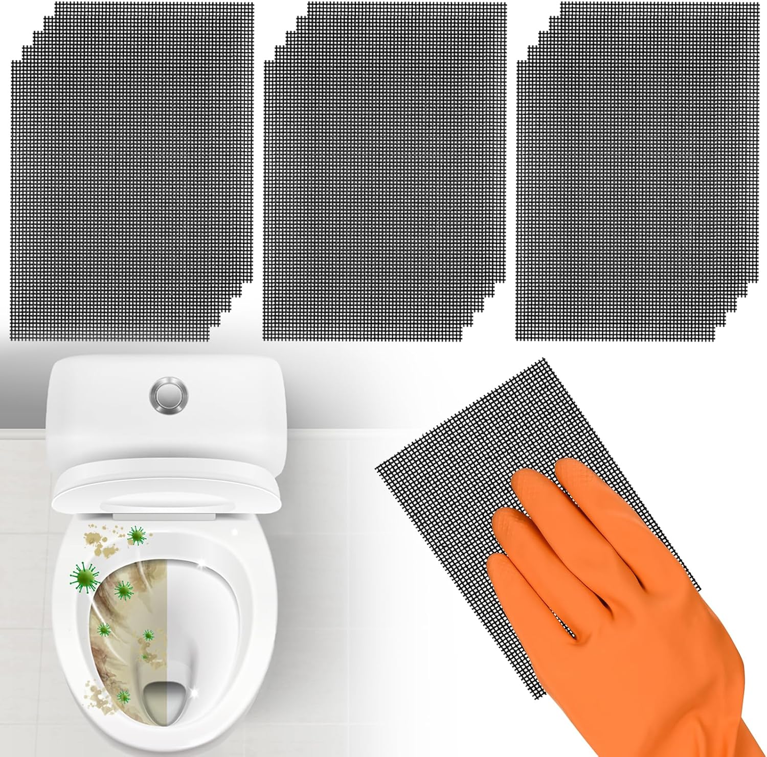 Yncotte Toilet Cleaner 15PCS Abrasive Mesh Pads