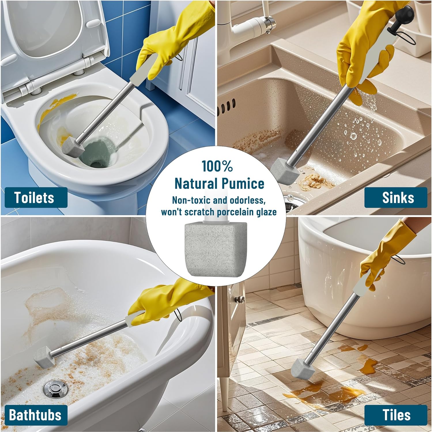 YINGMORE Pumice Stone Toilet Cleaner with Long Handle