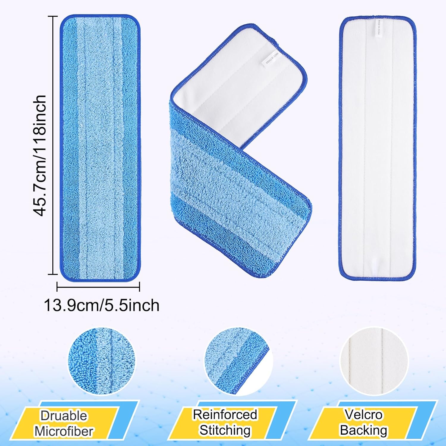 8 Pack 18 inch Reusable Microfiber Spray Mop Replacement Heads 1