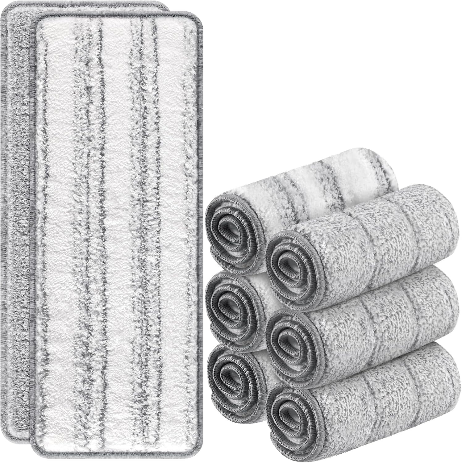 Zeekech Flat Mop Head Replacement Pads 13 x 49 GreyStripe