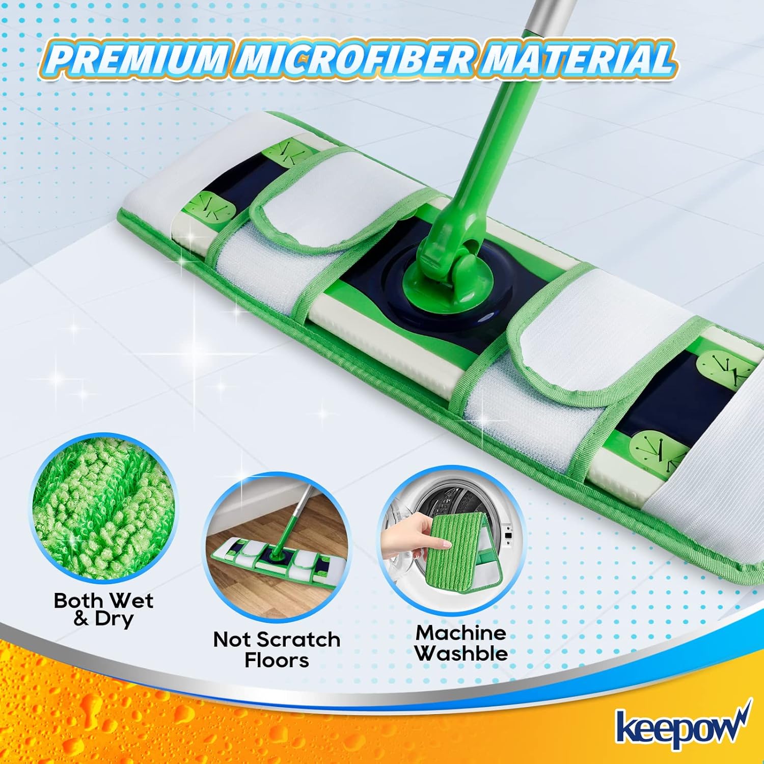 KEEPOW XL Wet Pads Refills for Swiffer XL - 4 Pack