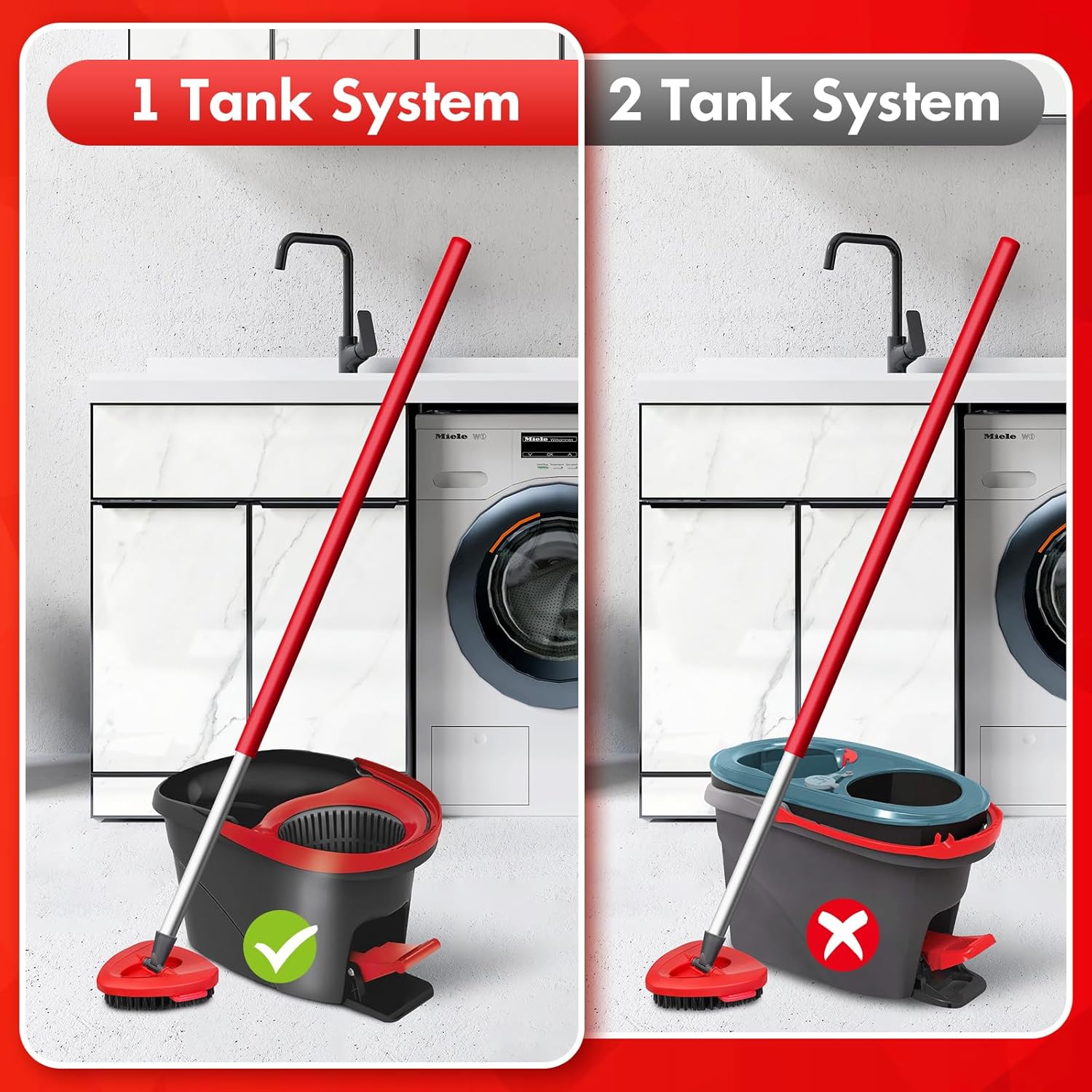 OZISI Spin Mop Replacement Base for OCeda 1-Tank System