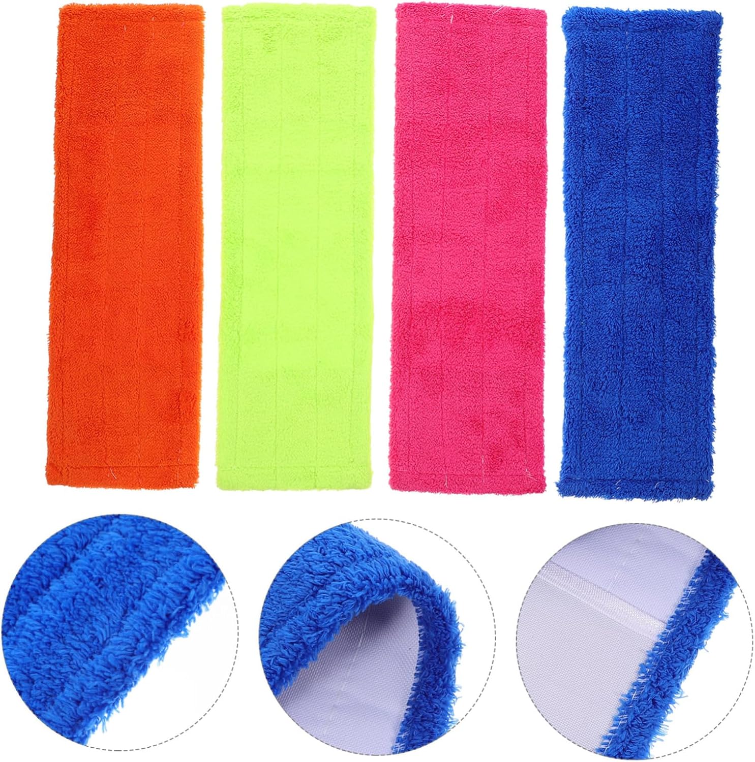 4pcs Coral Fleece Mop Pads - Reusable Machine Washable
