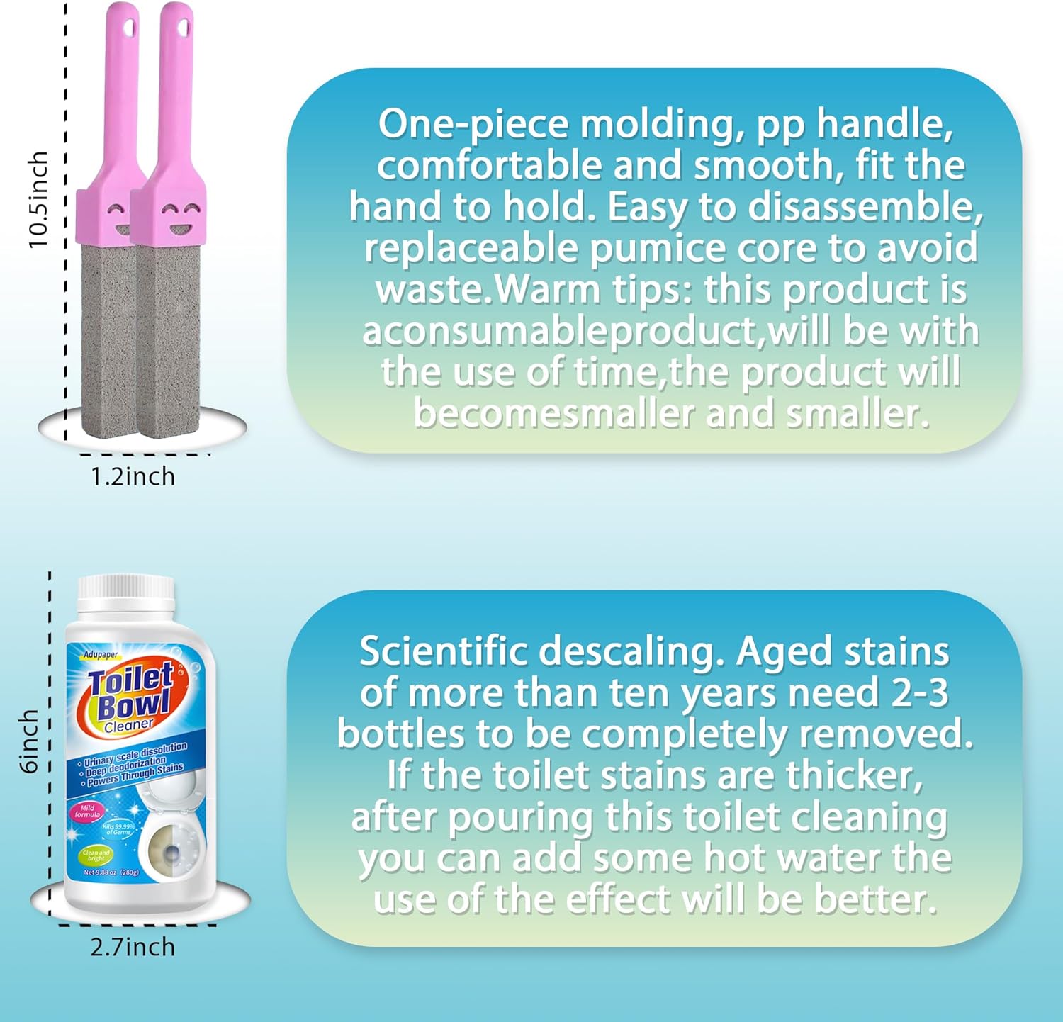 Adupaper Pumice Stones for Toilet Bathroom Cleaning