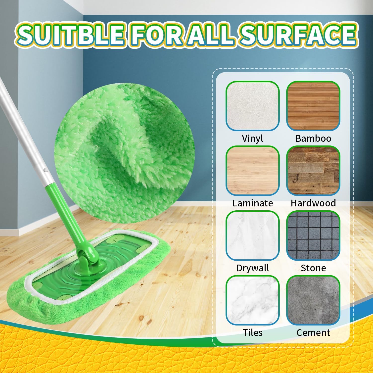 AmaVins 6 Pack Microfiber Mop Pads for Bona Swiffer 1