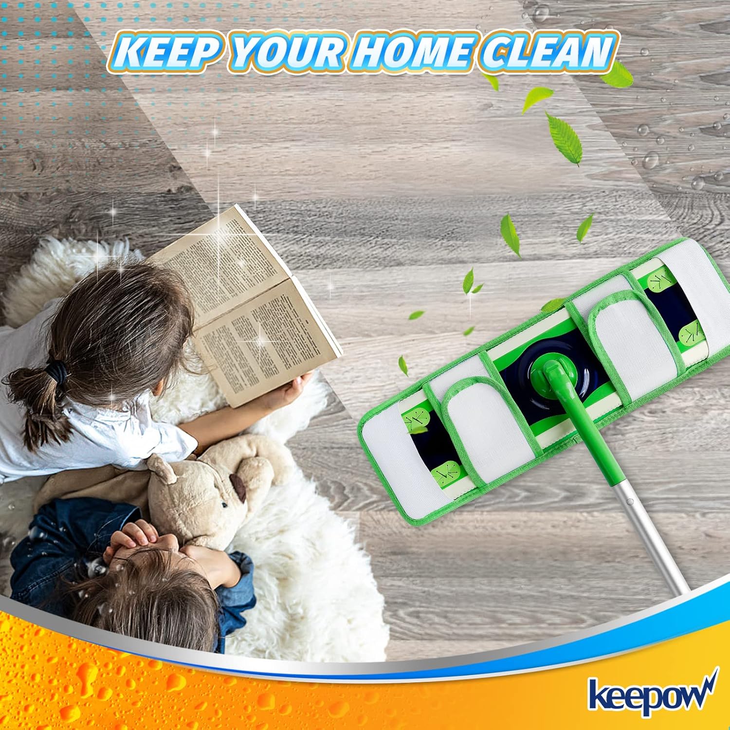 KEEPOW XL Wet Pads Refills for Swiffer XL - 4 Pack