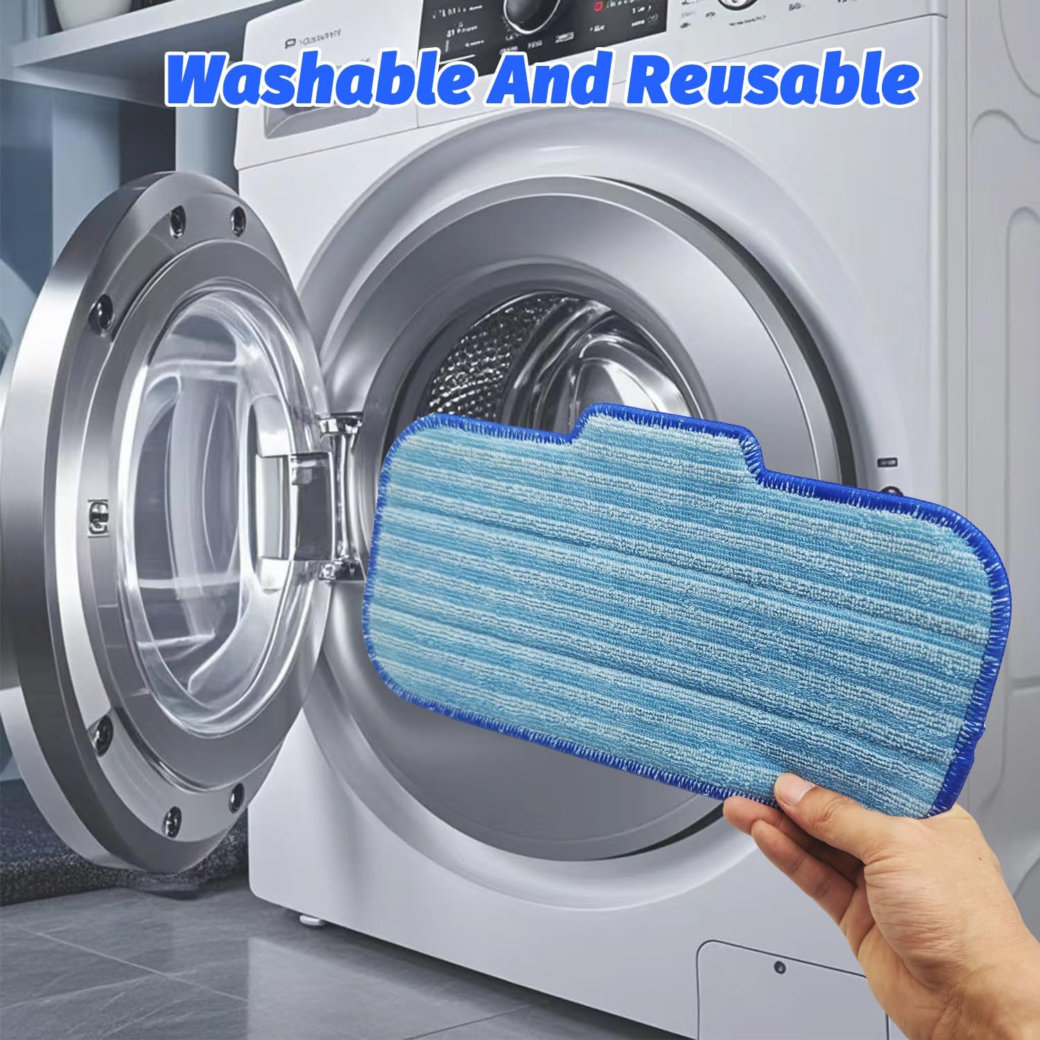 4 Pack Steam Mop Pads Replacement for Newbealer NC603C NC602N 1