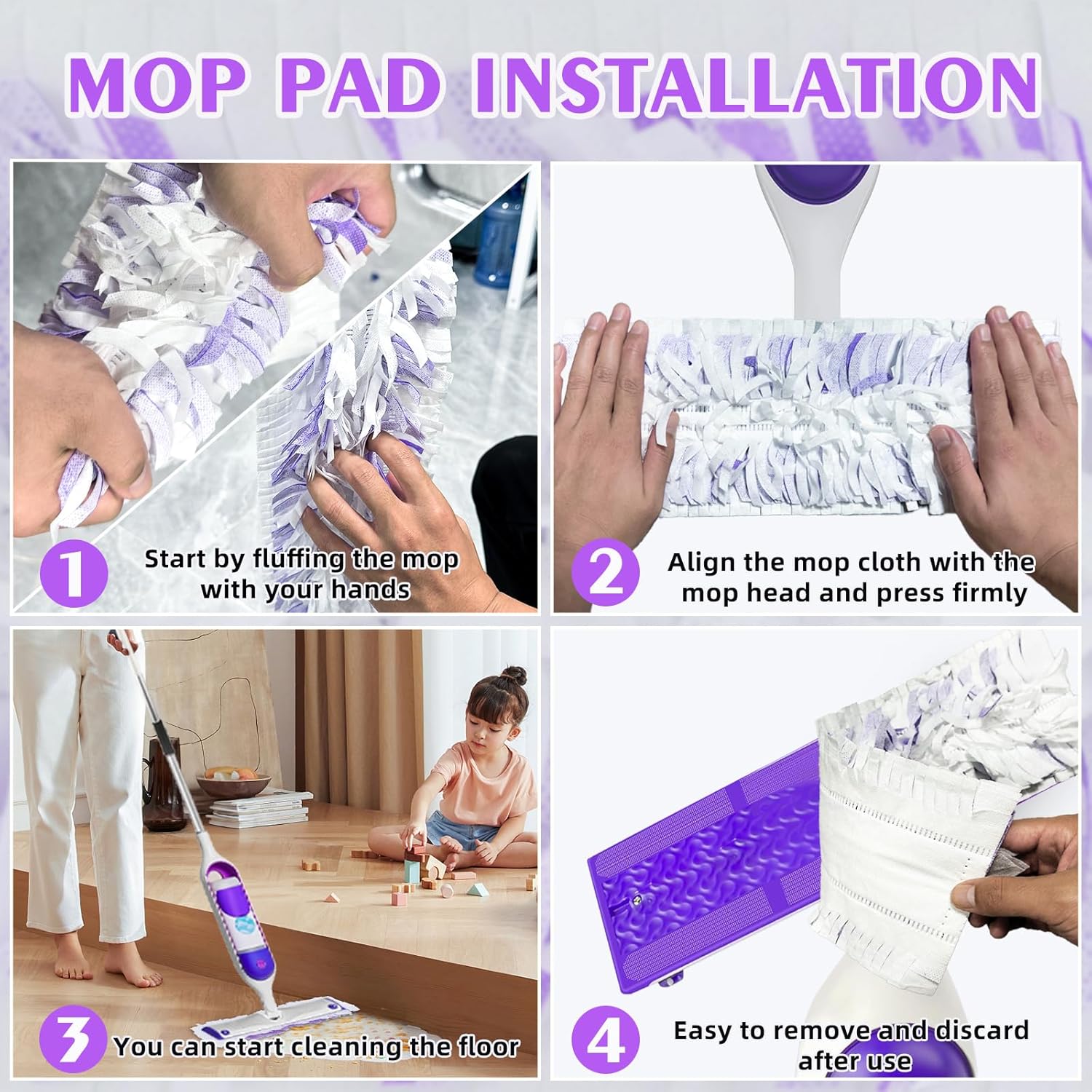 60 Count Swiffer Power Mop Refills - Extra Absorbent No Mess Mopping