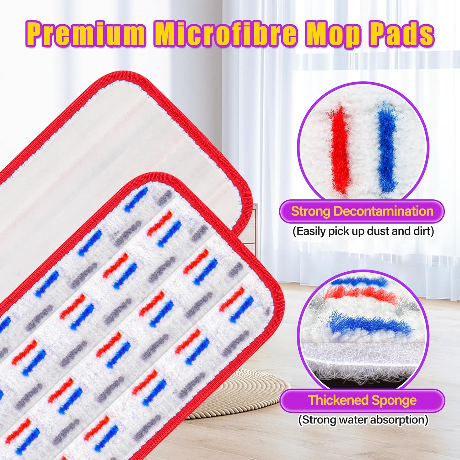 8 Pack Reusable Mop Pads for Swiffer PowerMop Spray Mops