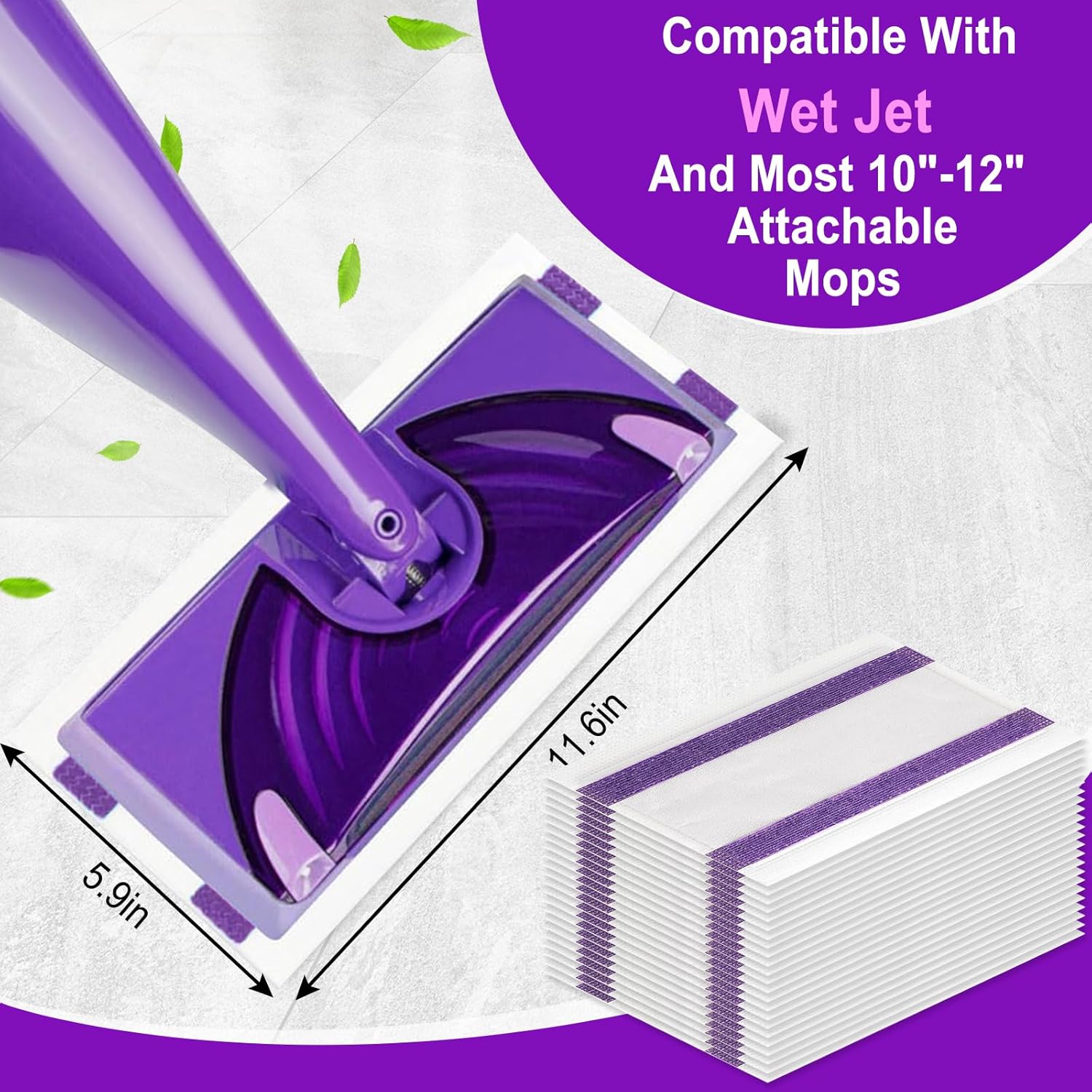 20 Count Kusroie Wet Jet Pads Refill for Multi Surface Cleaning