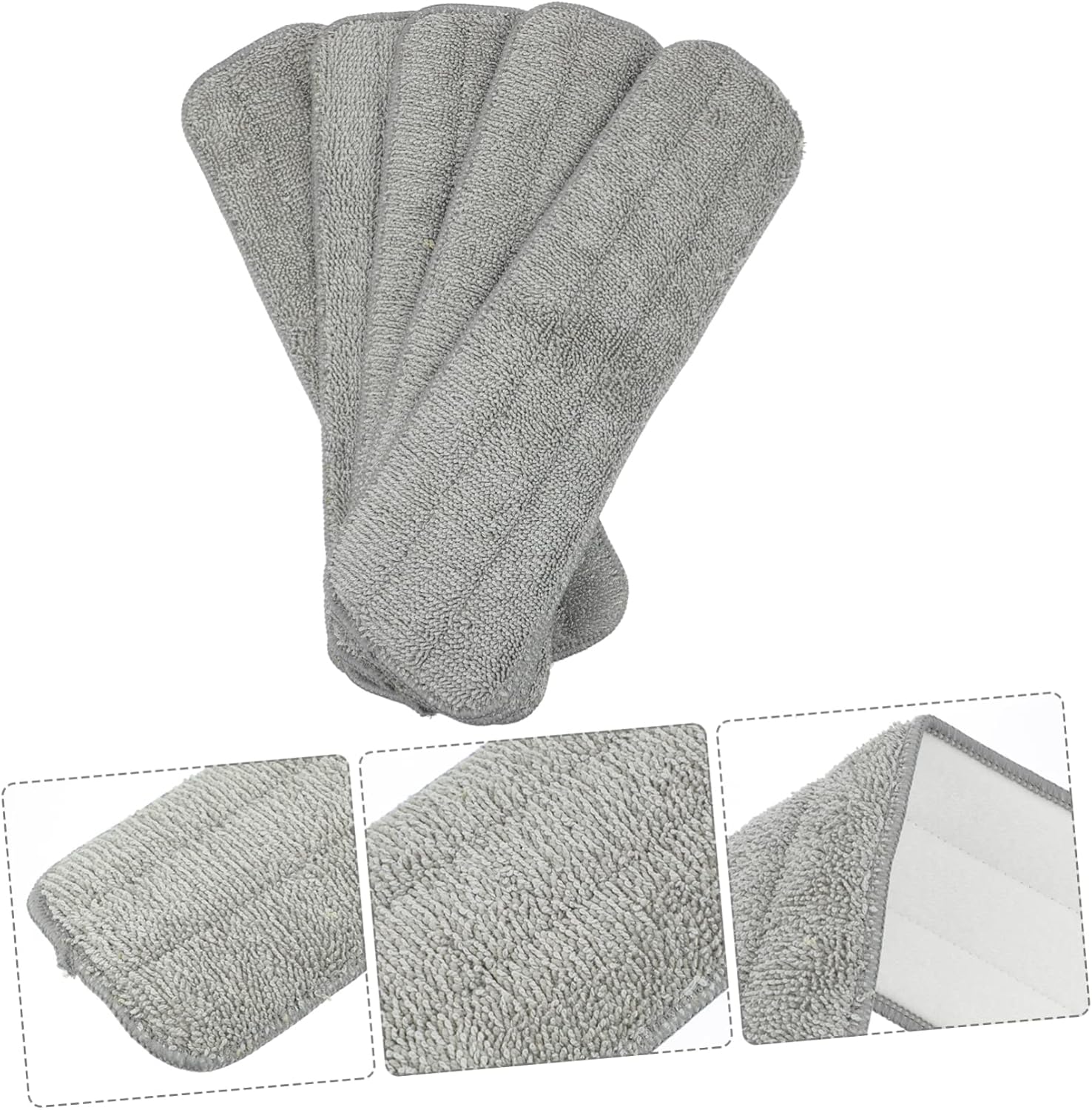 5Pcs Reusable Mop Pads for Efficient Floor Cleaning