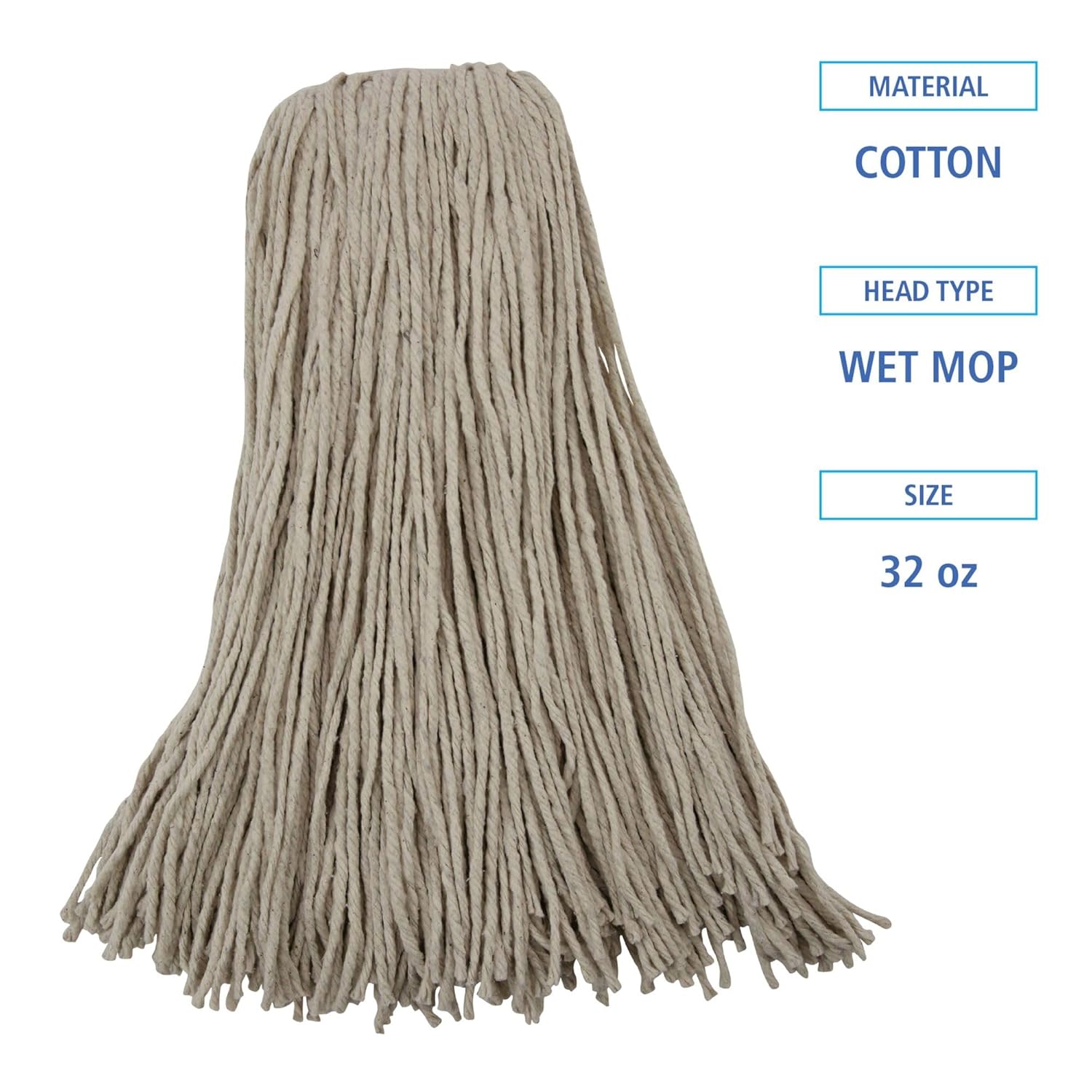Boardwalk Mop Head Replacement 32oz Cotton White 12Carton