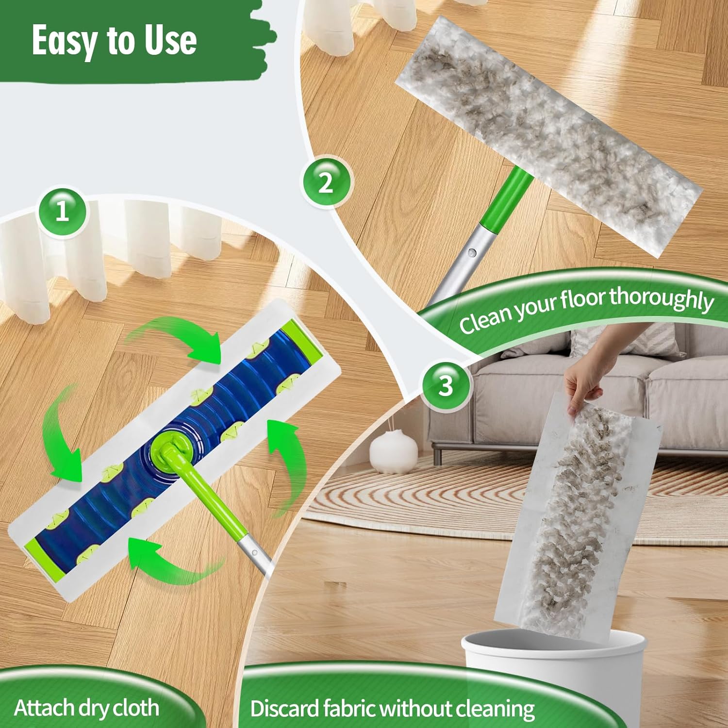Senowi Heavy Duty Dry Cloths for Swiffer XL Mop 50 Count
