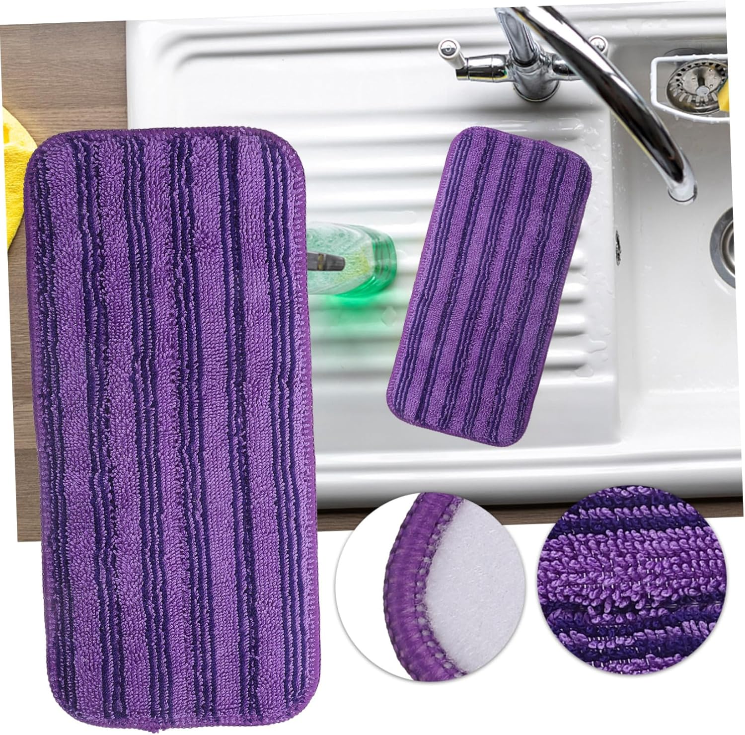 Ipetboom 2pcs Reusable Mop Pads for Hardwood and Tile Cleaning