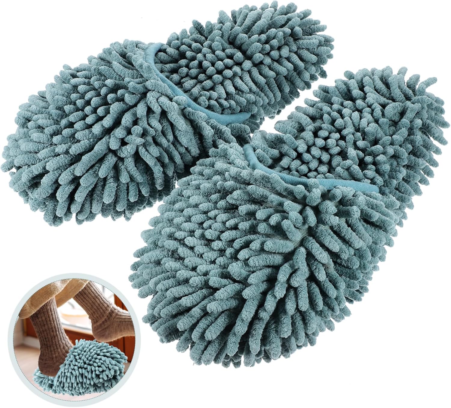 Fluffy Reusable Mopping Slippers for Women