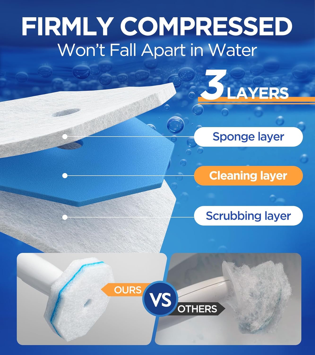Caspeak 64 Count Toilet Wand Refills with 5X Cleaning Power