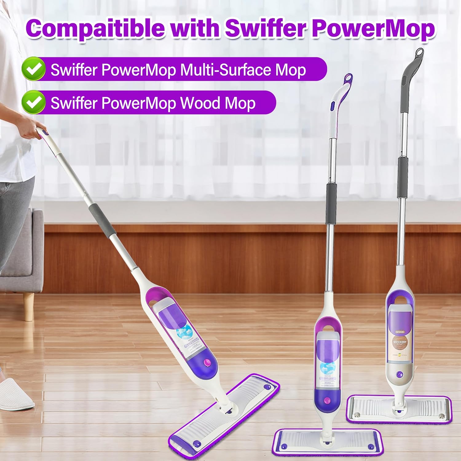 20 Pack Reusable Mop Pads for Swiffer PowerMop 1
