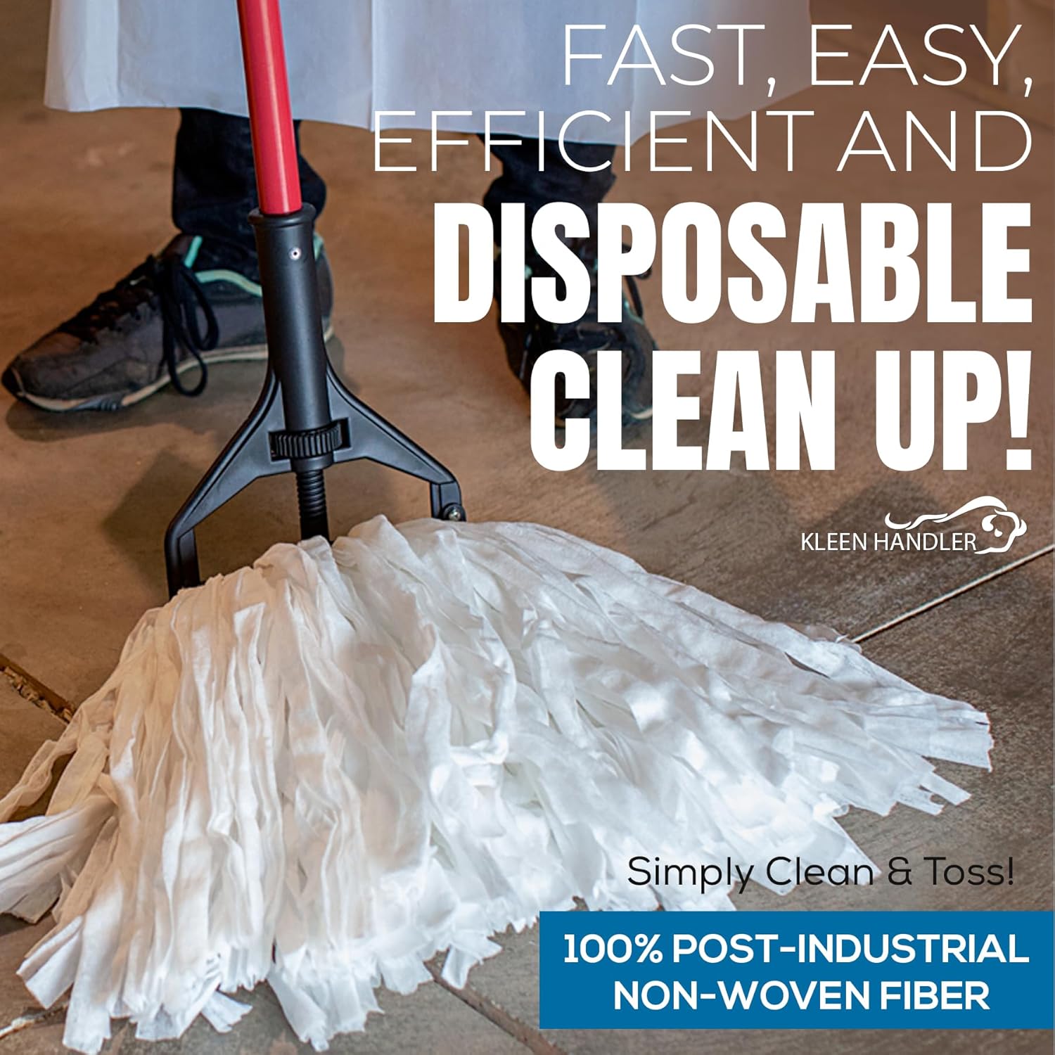 KLEEN HANDLER Non-Woven Mop Head Refill Pack of 6
