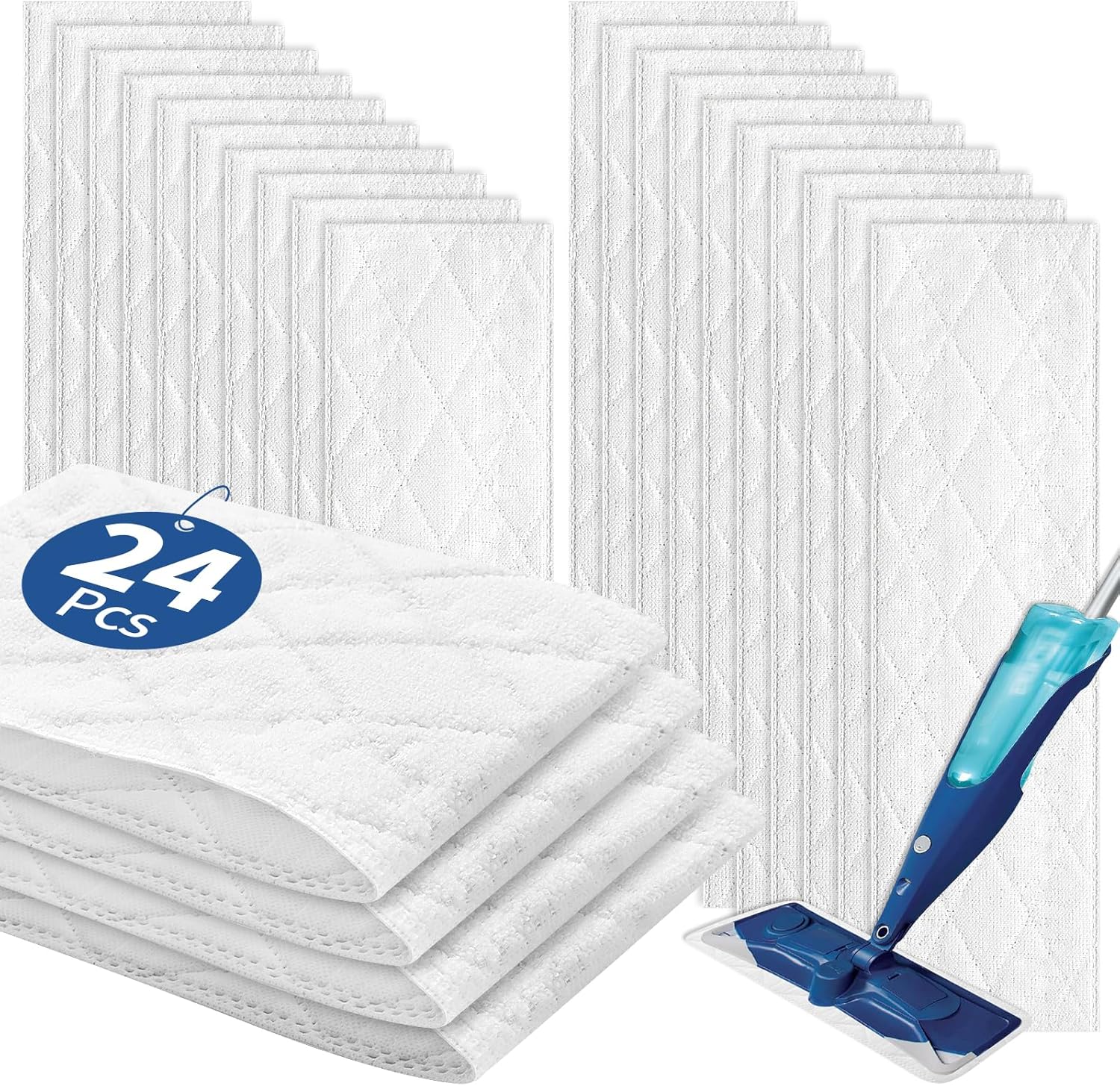 24 Piece Heavy Duty Microfiber Mop Pads for Bona Mop Series