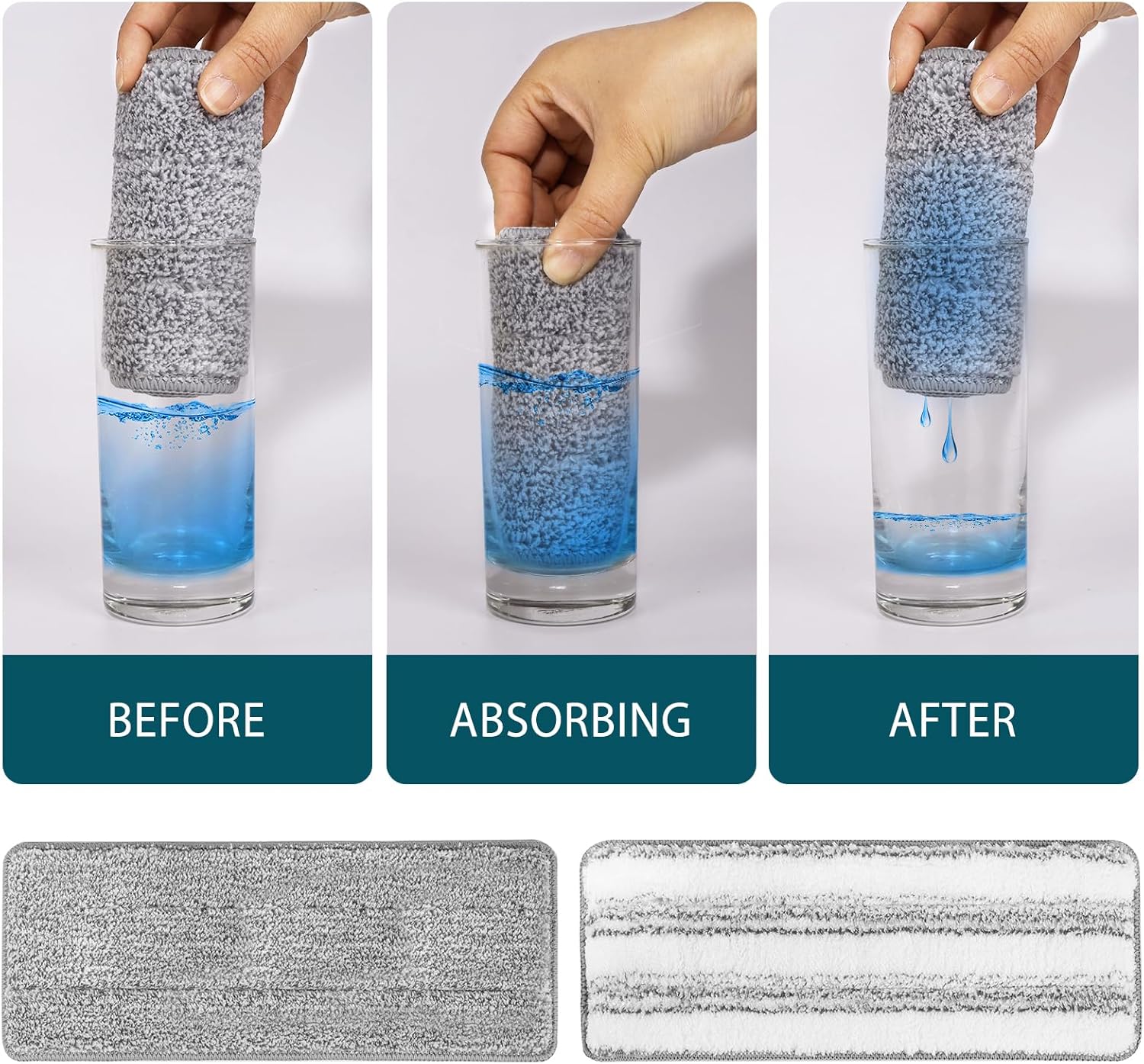 Yicotira Microfiber Mop Pads - 33 Pack for 13 x 49 Flat Mop