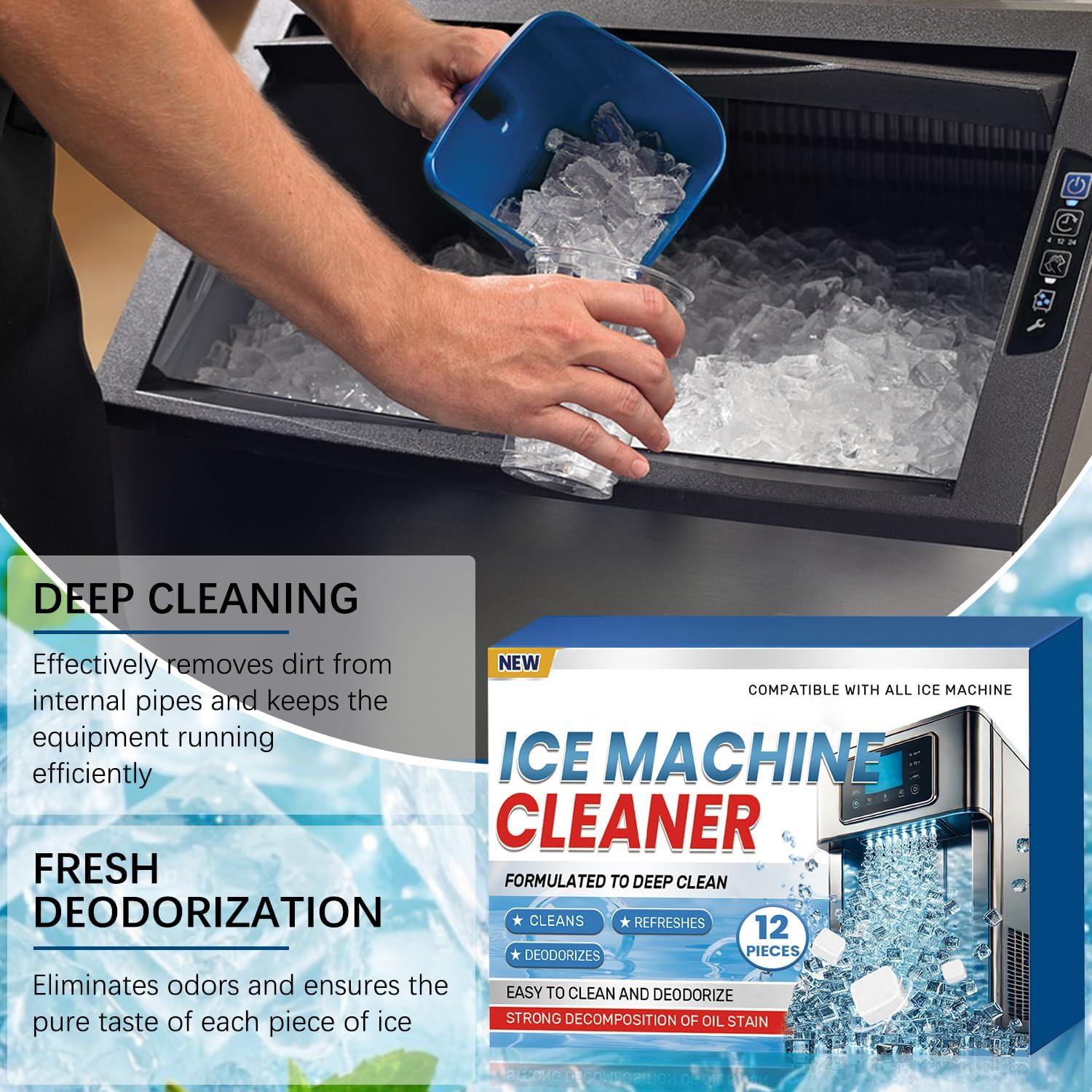 EHENiZ Ice Maker Descaler Cleaner Tablets 12 Pack