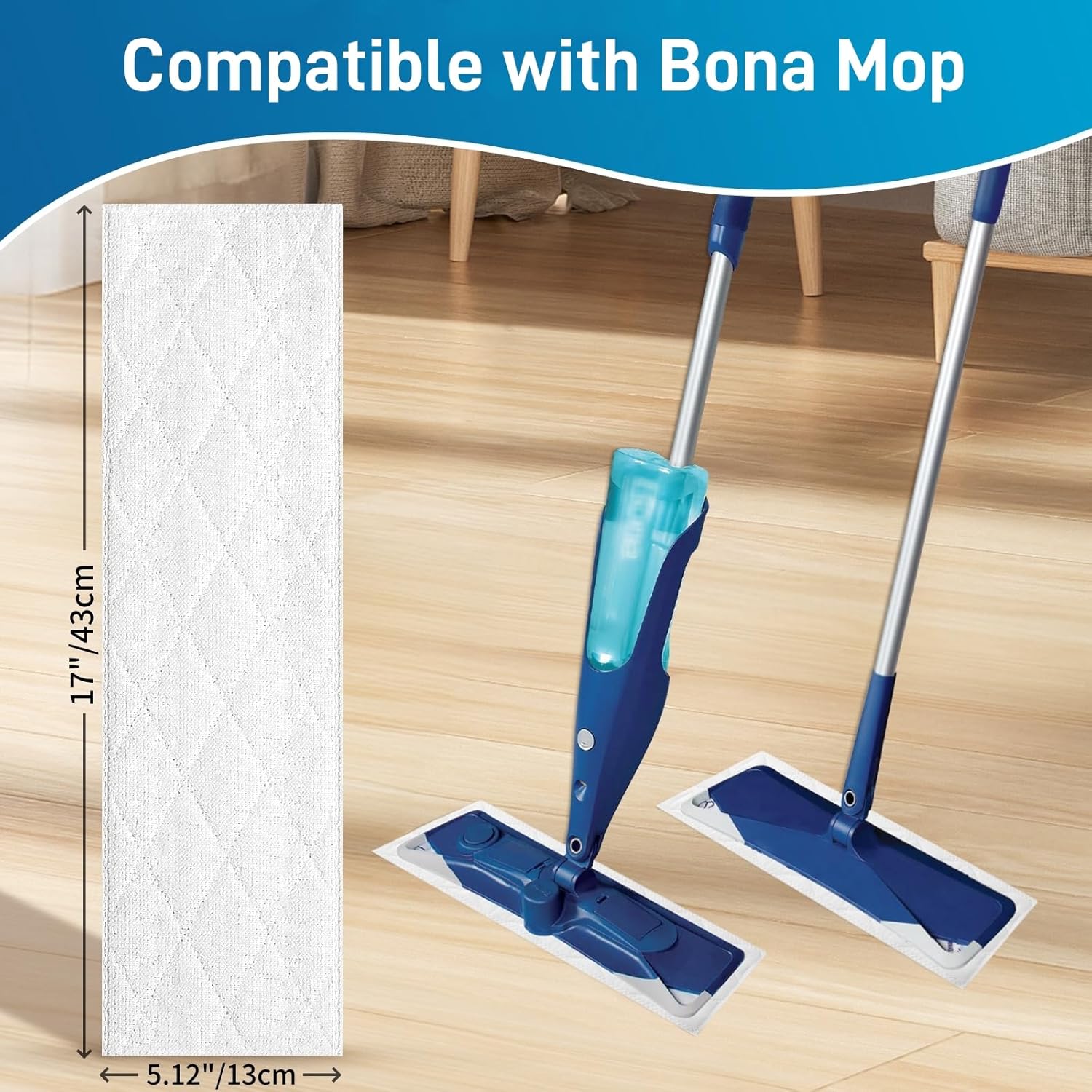 24 Piece Heavy Duty Microfiber Mop Pads for Bona Mop Series