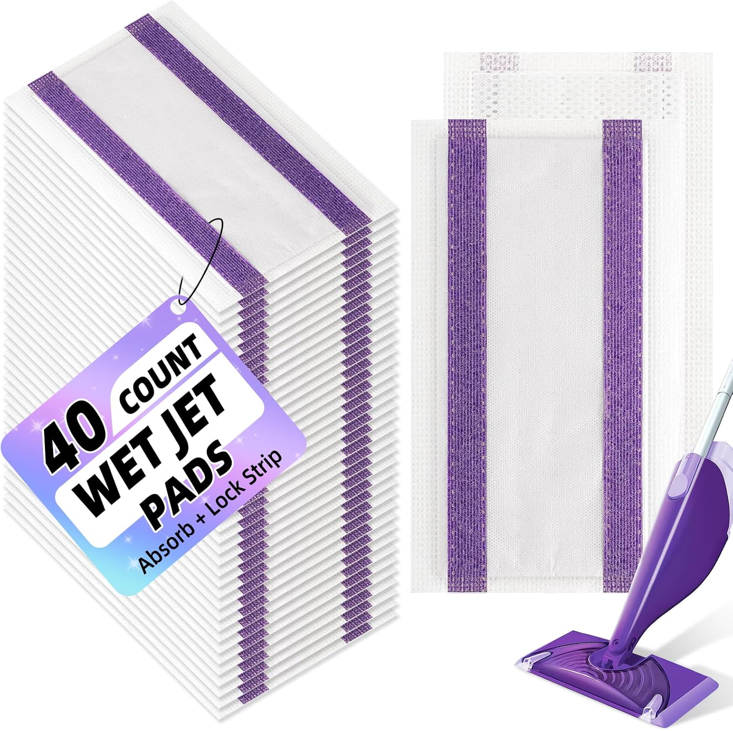 Hofosi 40 Count Wet Jet Mop Pad Refills