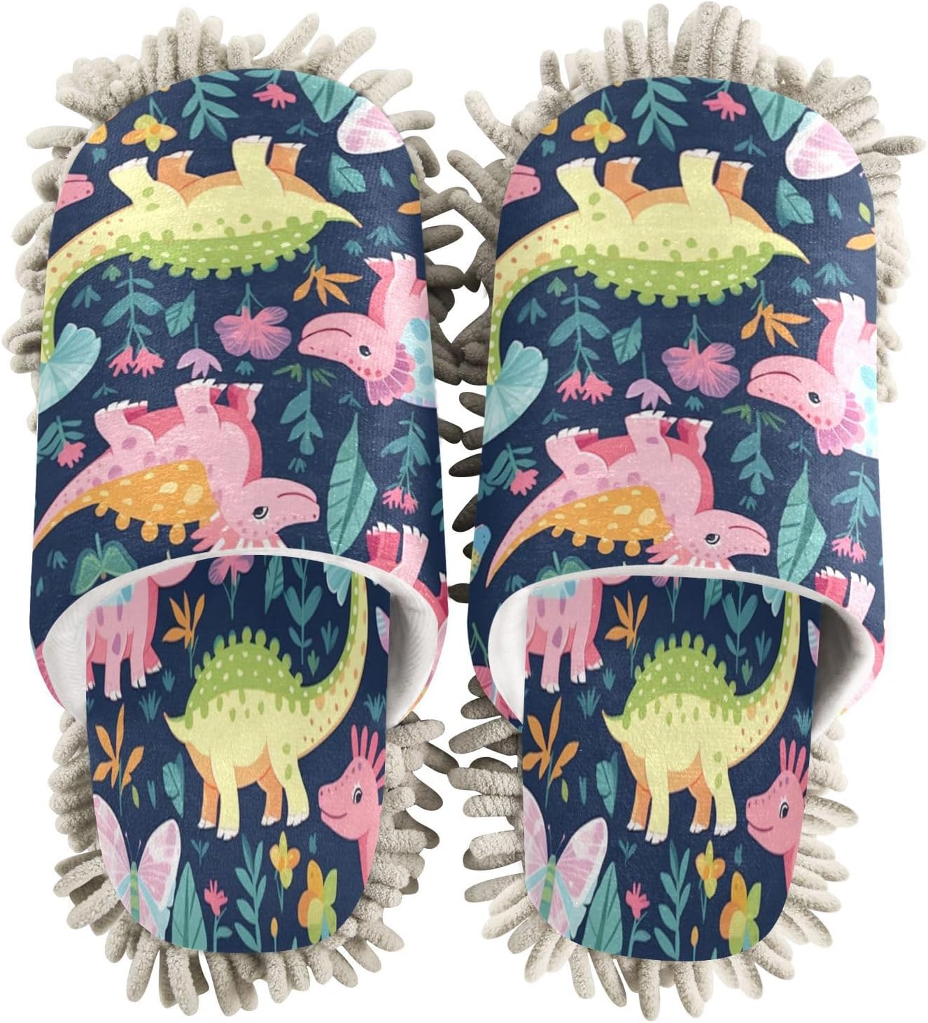 Bulletgxll Cute Dinosaur Cleaning Slippers - M