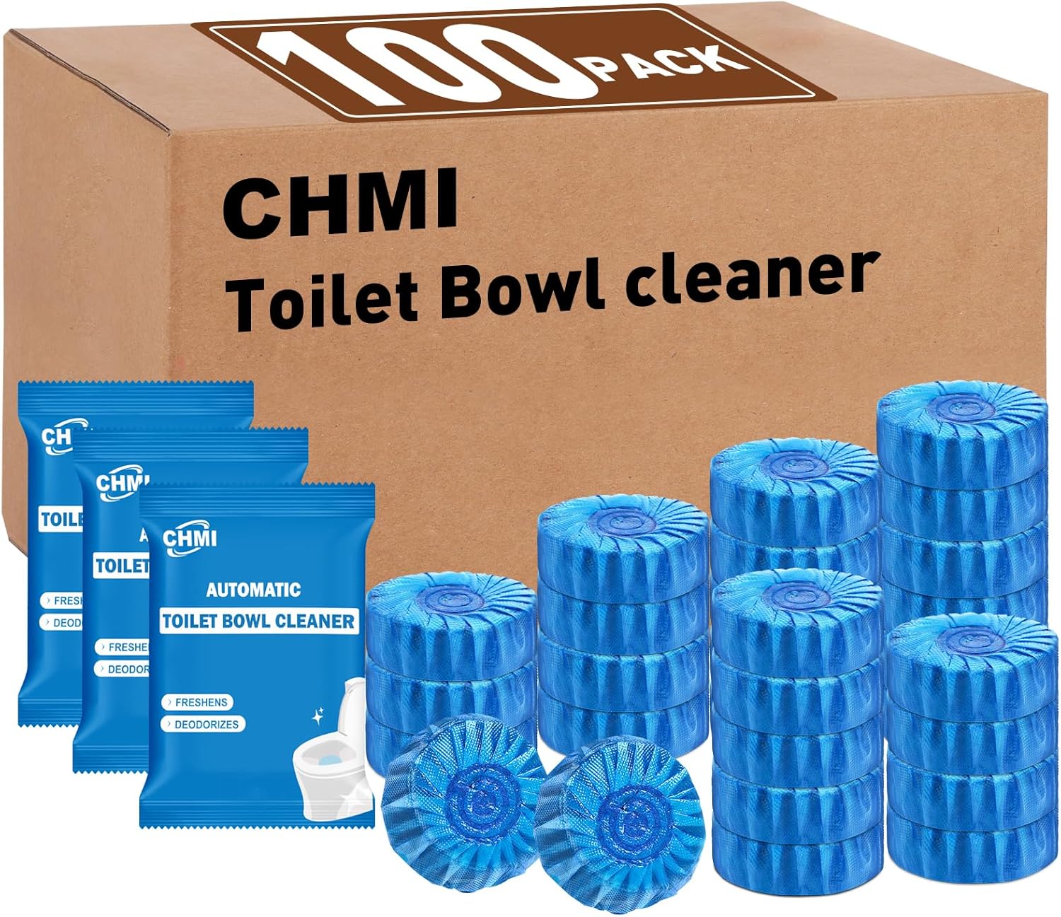 CHMI 100 Pack Toilet Bowl Cleaner Tablets Blue 1