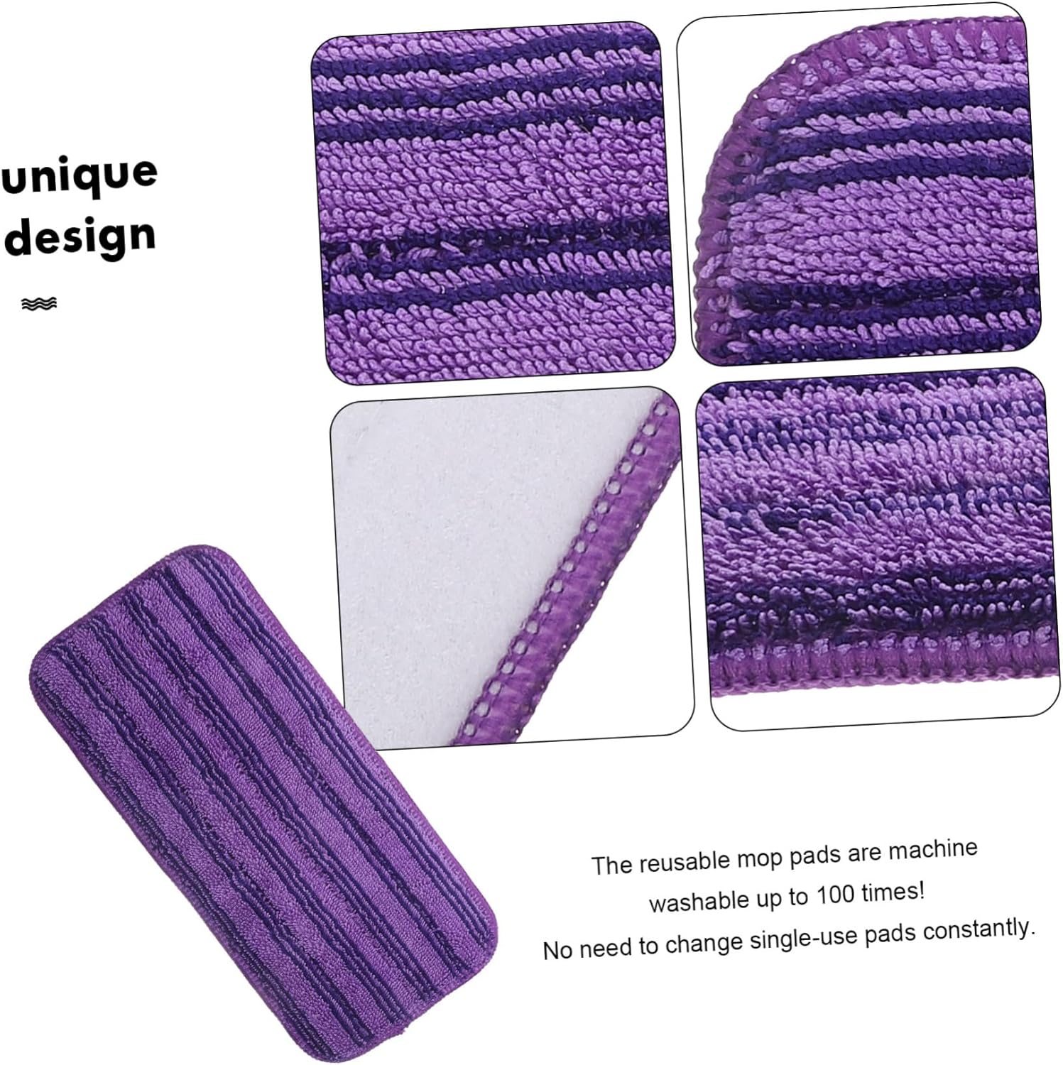 Ipetboom 2pcs Reusable Mop Pads for Hardwood and Tile Cleaning