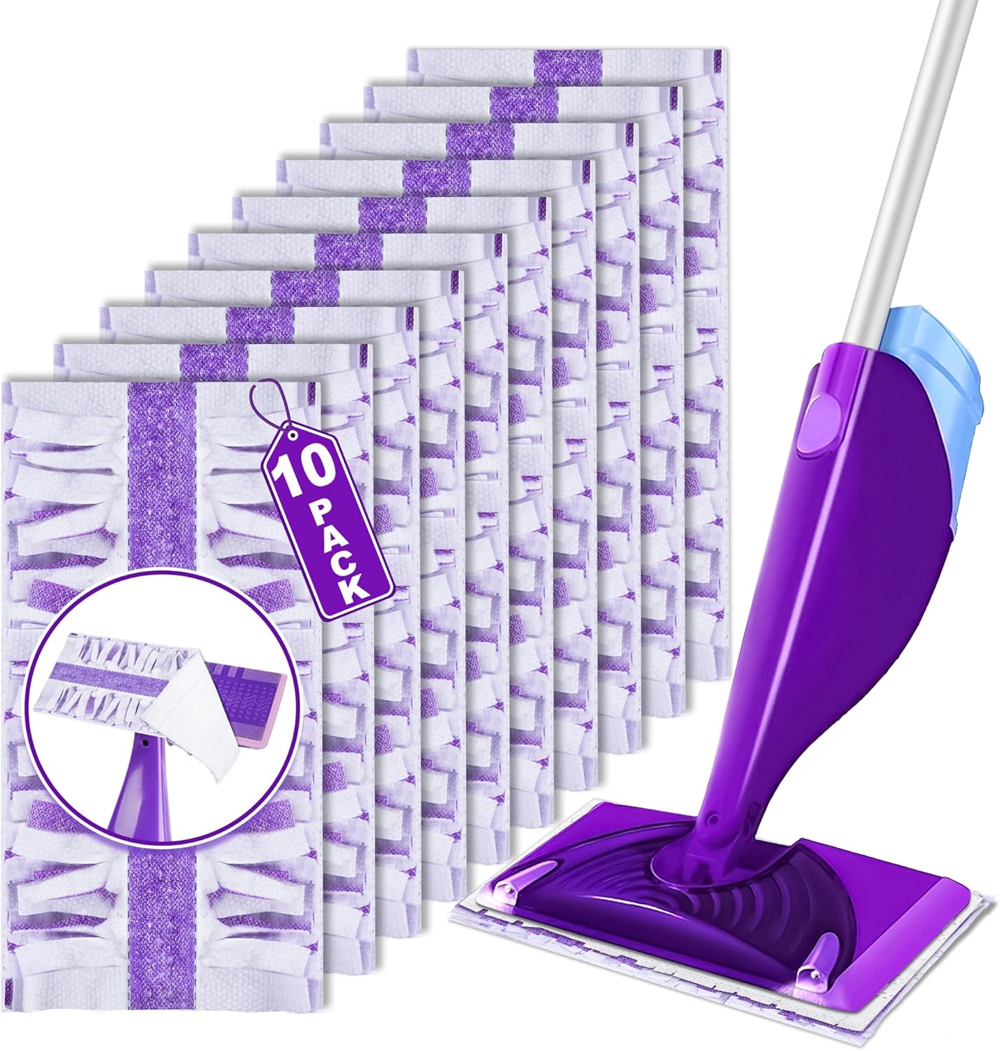 FORSPEEDER 10 Count Swiffer WetJet Mopping Pad Refills