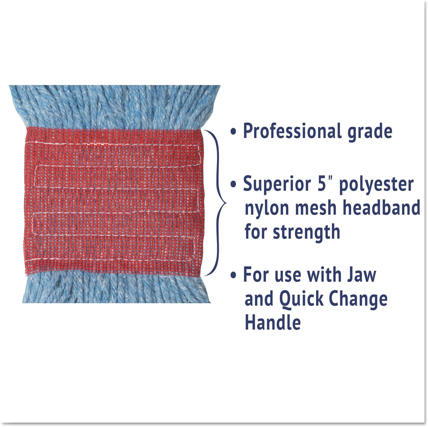 Boardwalk BWK503BLCT 5 in Super Loop Wet Mop Head - Large Blue 12Carton