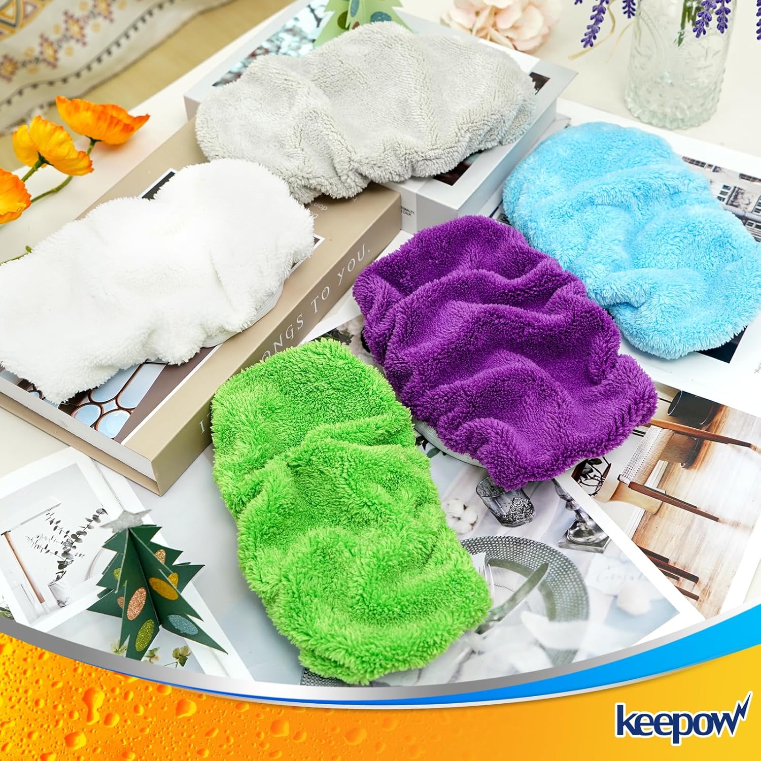 KEEPOW Reusable Microfiber Mop Pads 10 Pack