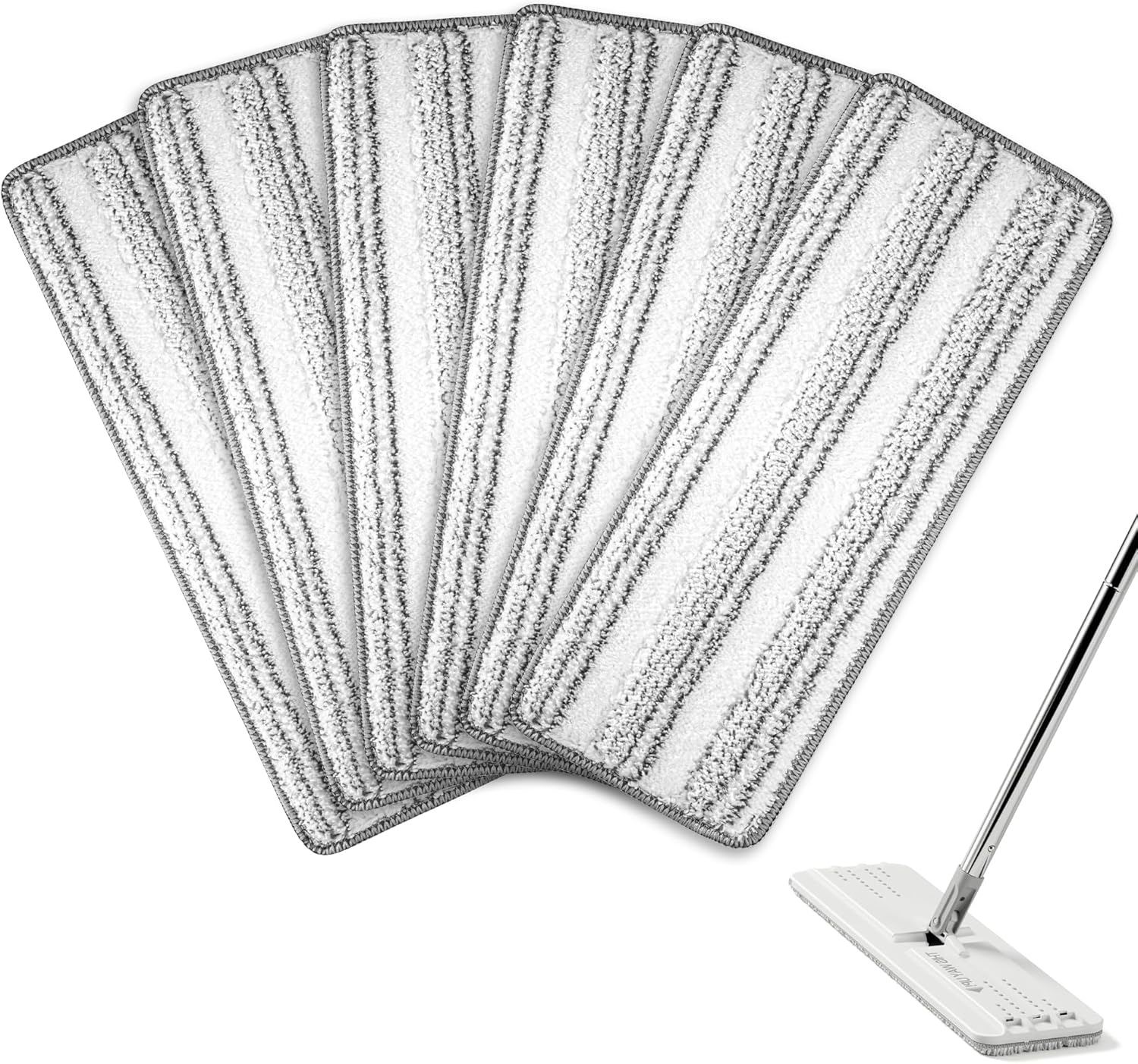 Microfiber Mop Refills 13-Inch 6-Pack for Wet Dry Cleaning