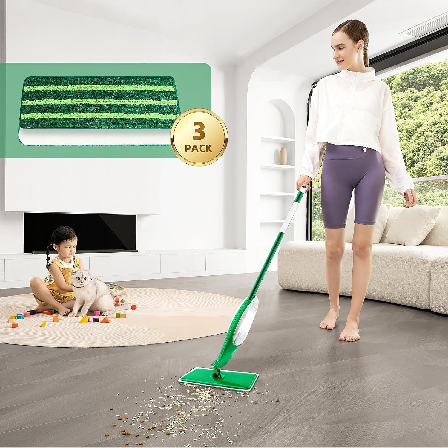 NIXOOT 3 Pack Mop Refills for Libman Freedom Spray Mop