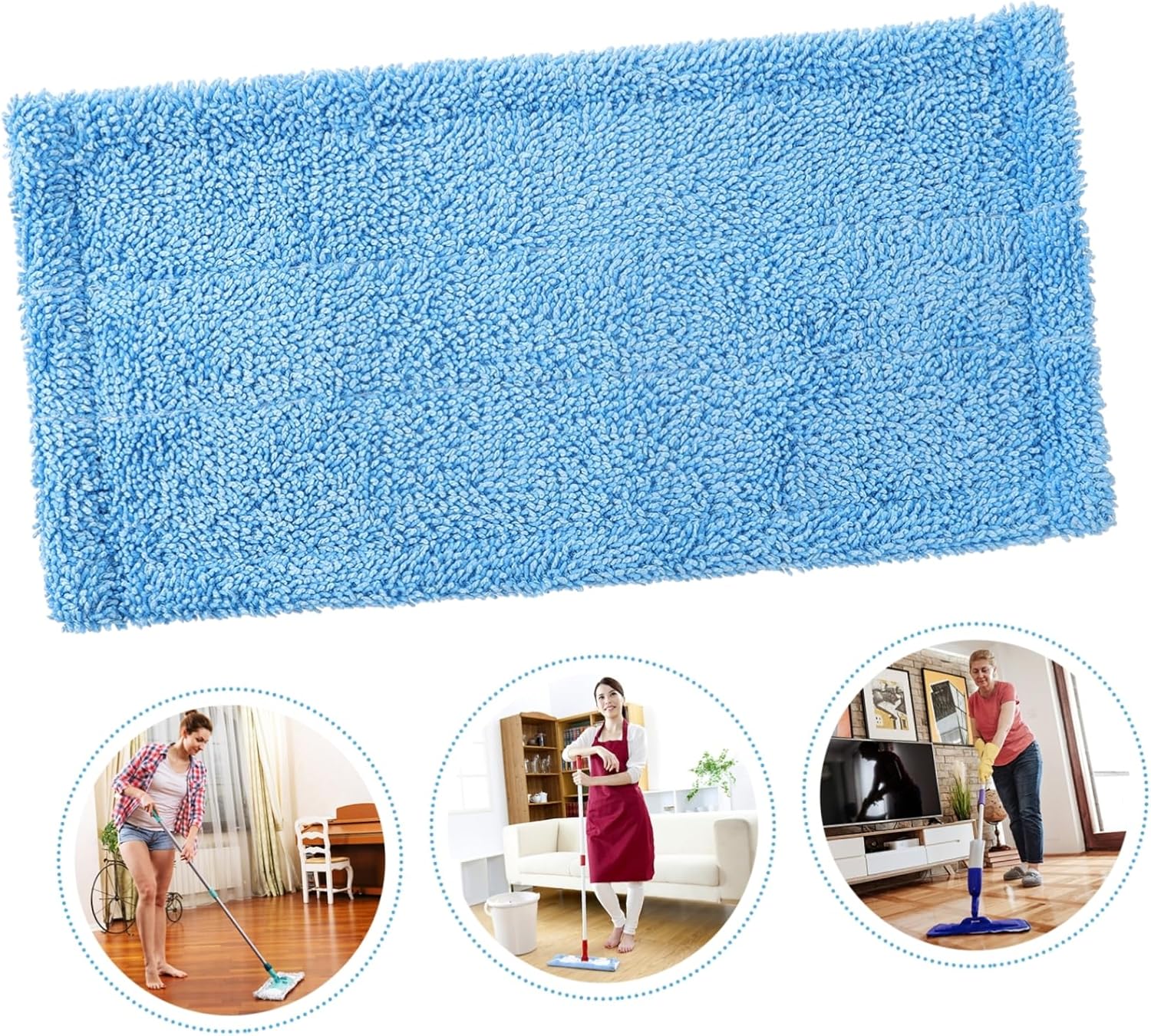 FRCOLOR Microfiber Mop Replacement Pad - Reusable Washable and Durable