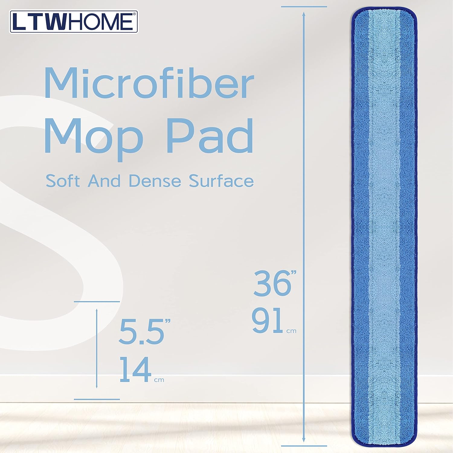 LTWHOME 36 Inch Microfiber Mop Pads Pack of 6