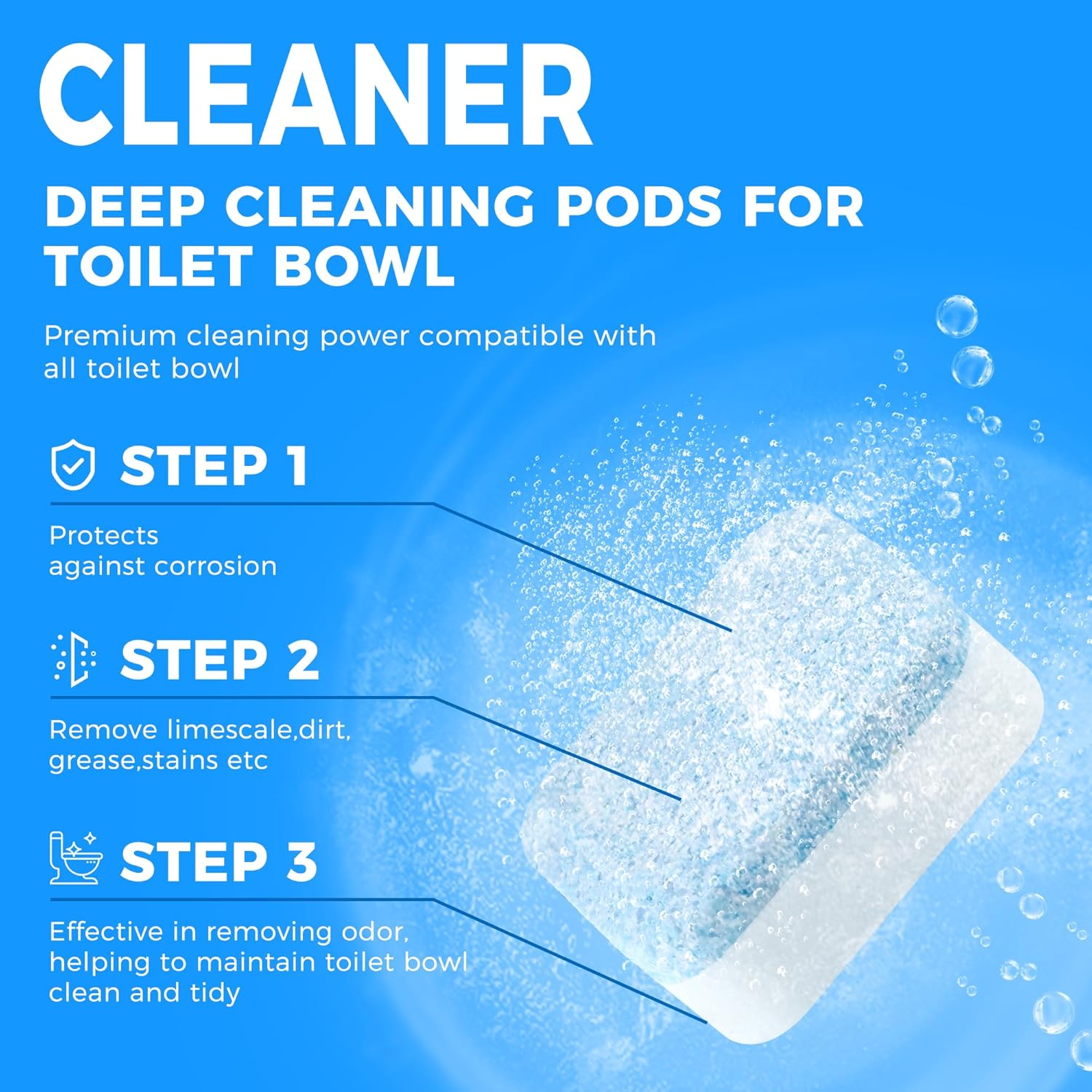 ROOAUG 30 Tabs Toilet Bowl Cleaner Tablets