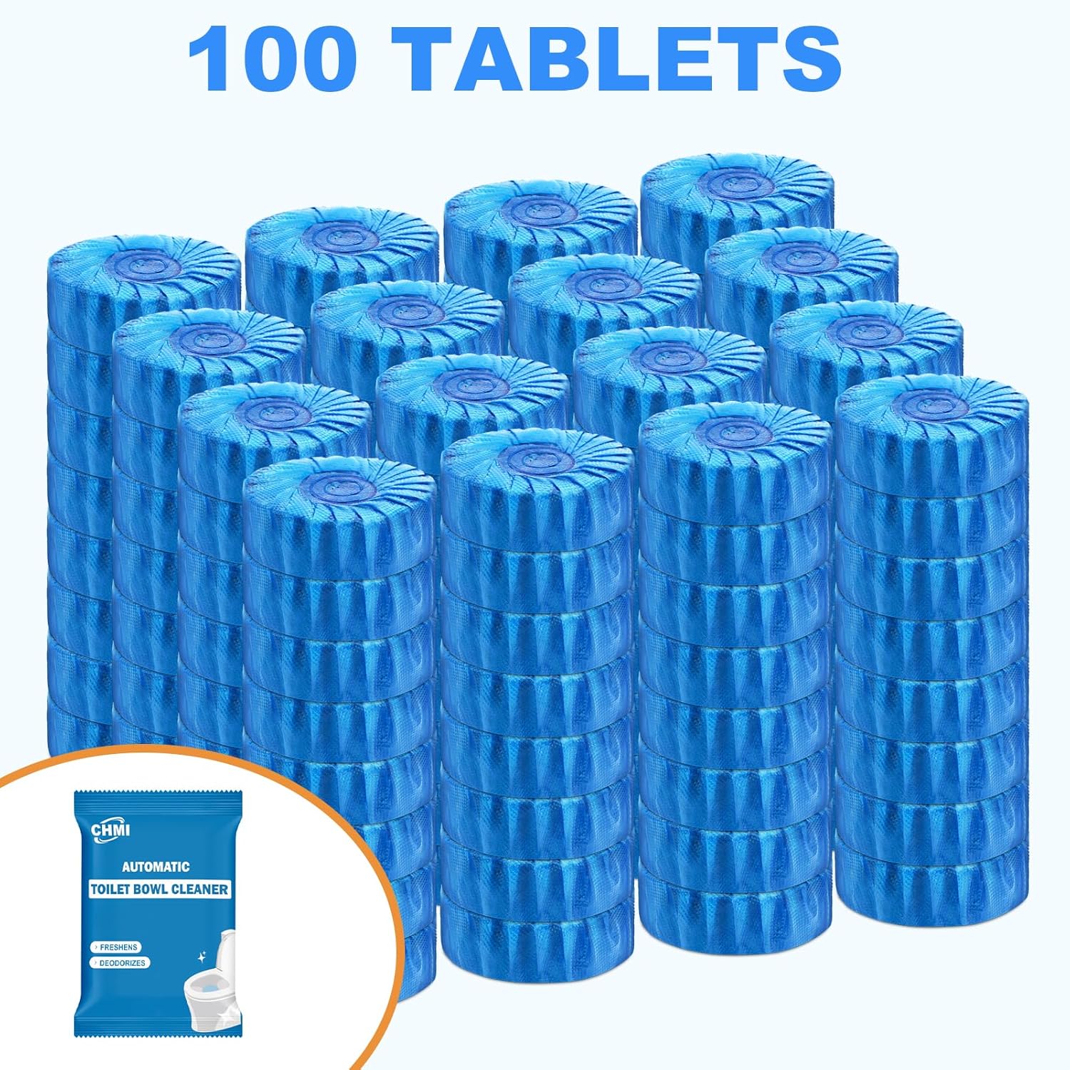 CHMI 100 Pack Toilet Bowl Cleaner Tablets Blue 1