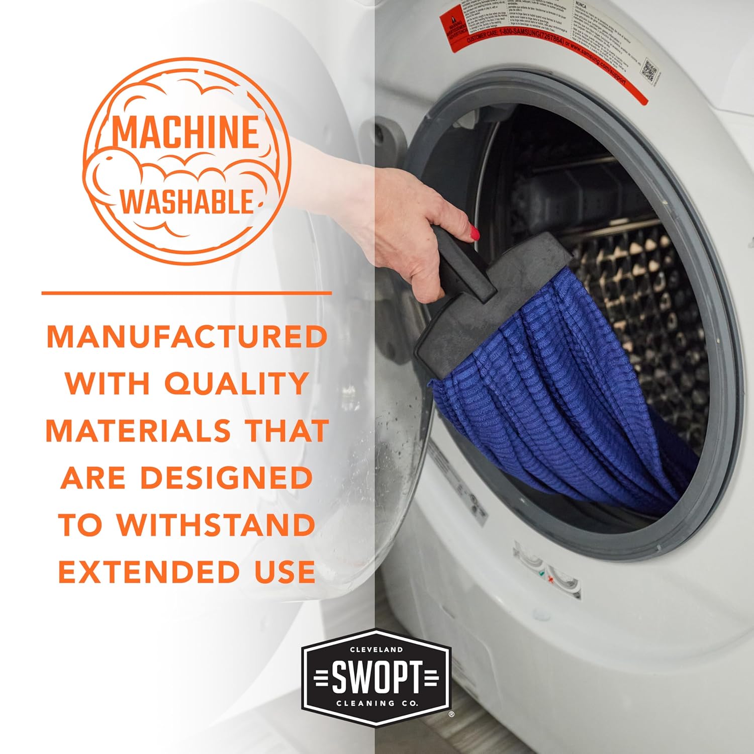 SWOPT Microfiber Wet Mop with Interchangeable Handle