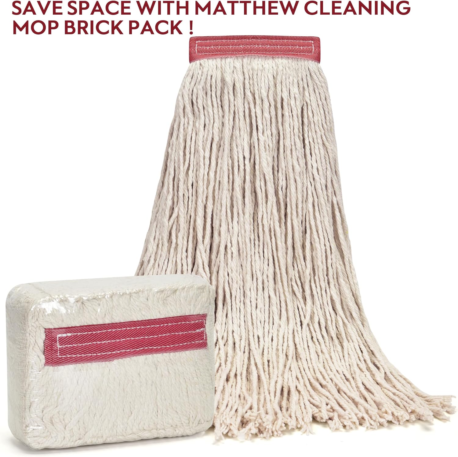 Matthew Cleaning 20oz Cotton Mop Head Replacement 12 Pack White