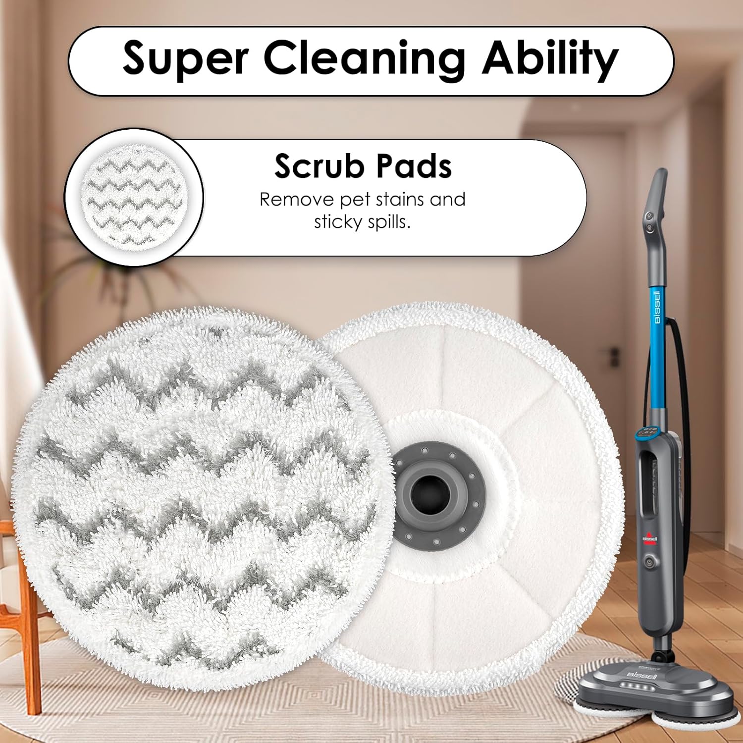 BRUVISH 12 Pack 3897A Replacement Mop Pads