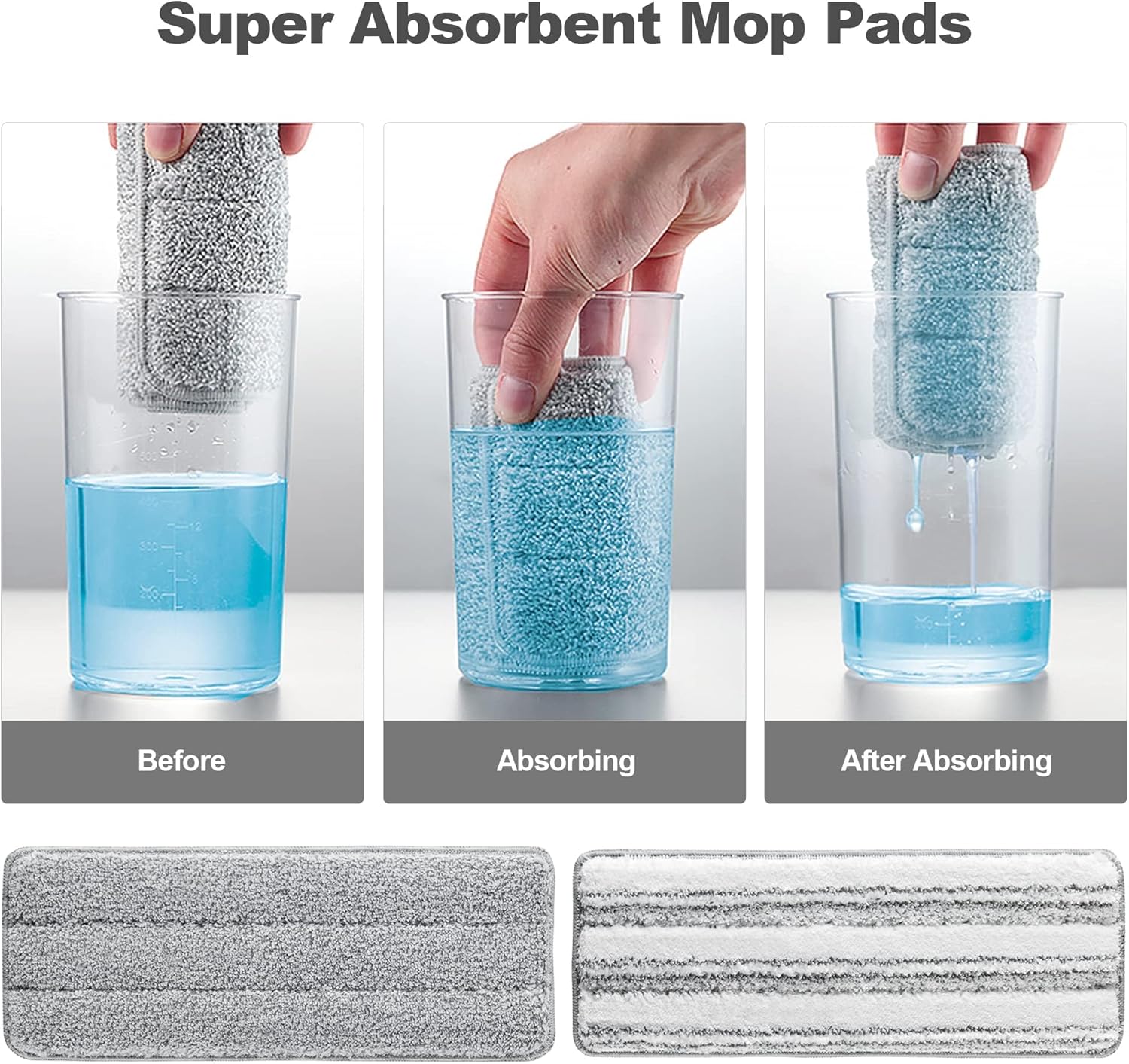 JOYMOOP 13 Microfiber Mop Pad Replacement - Grey
