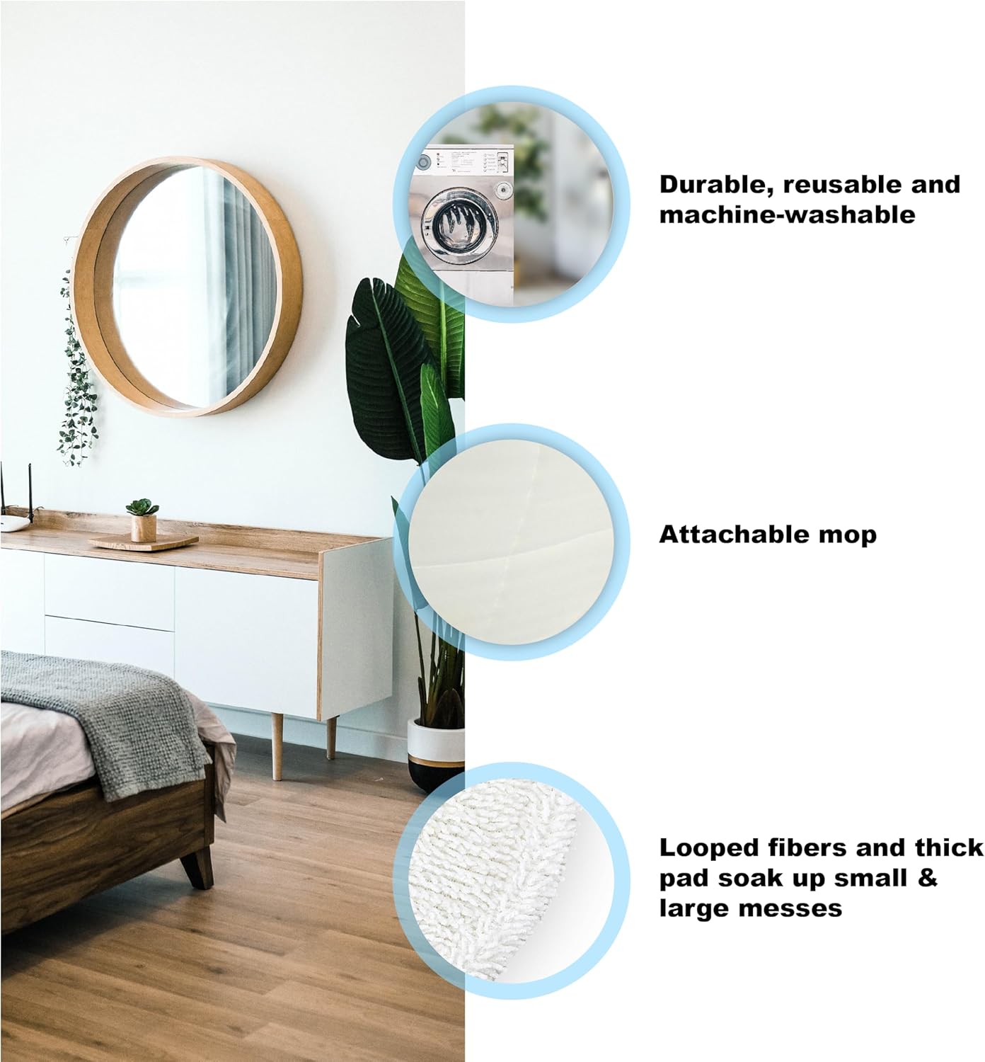 LTWHOME Replacement 86 Inch Mop Pads for Bissell SpinWave 2039 Series