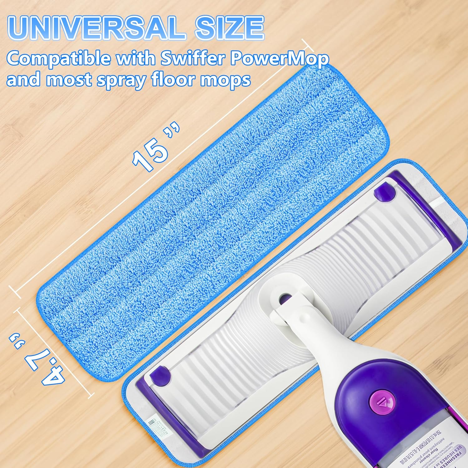 6 Pack Reusable Mop Pads for Swiffer Power Mop