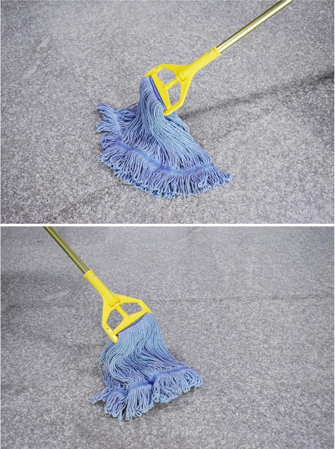 NIUBEE Heavy Duty Mop Head Replacement - 3 Pack Medium Blue Cotton Looped Ends